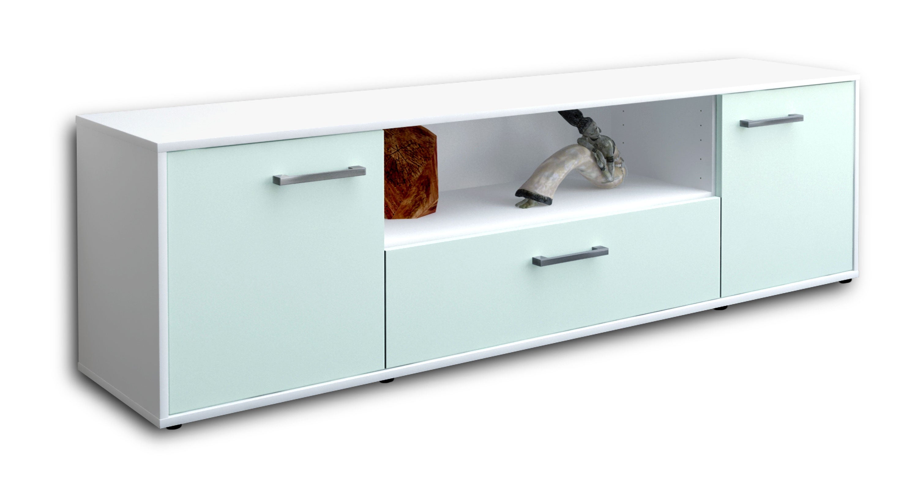 Lowboard - Arbnora - Design Farbakzent - Freistehend mit Griffe 180 cm Weiss