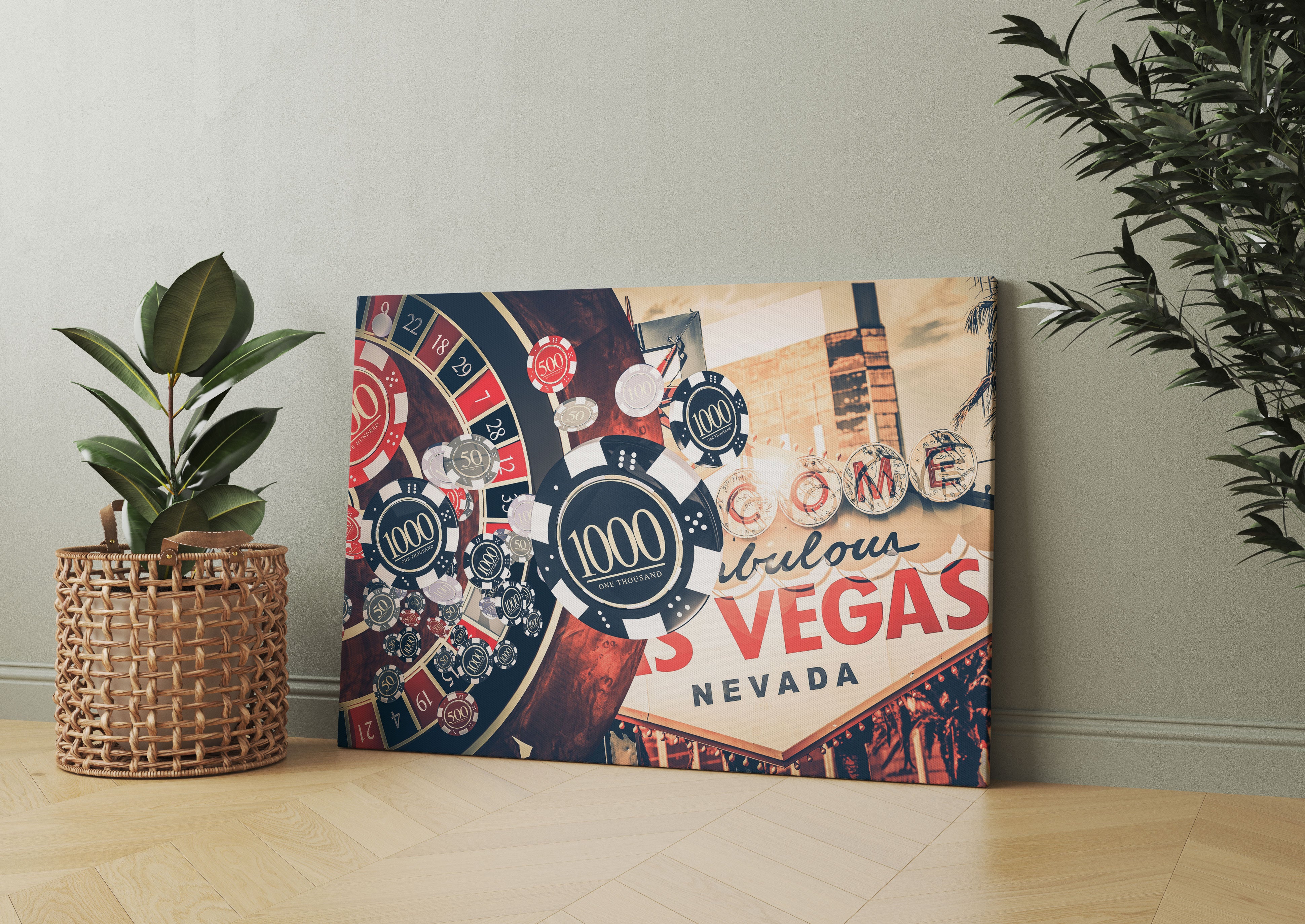 Las Vegas Casino Roulette Leinwandbild Wohnzimmer