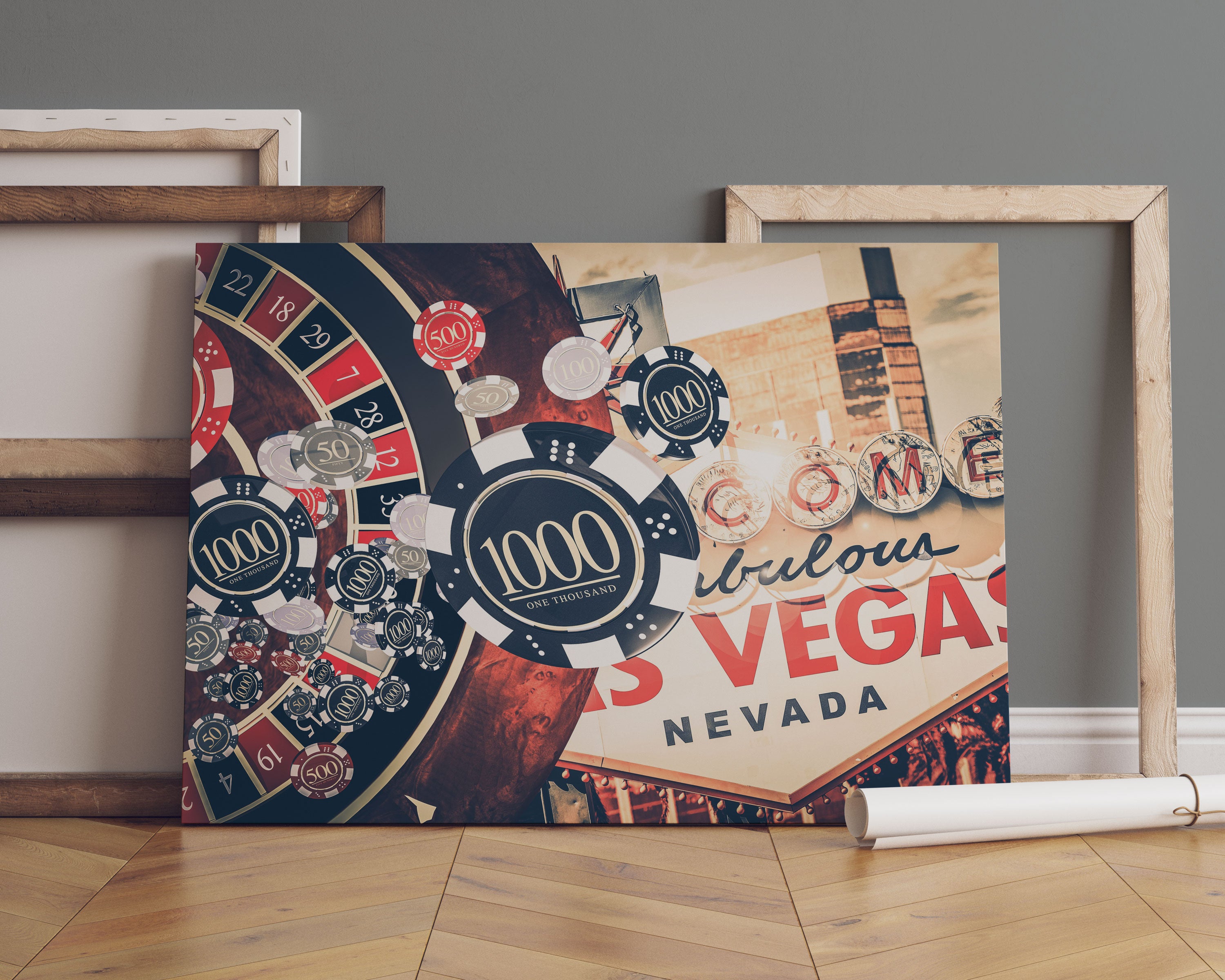 Las Vegas Casino Roulette Leinwandbild Sofa