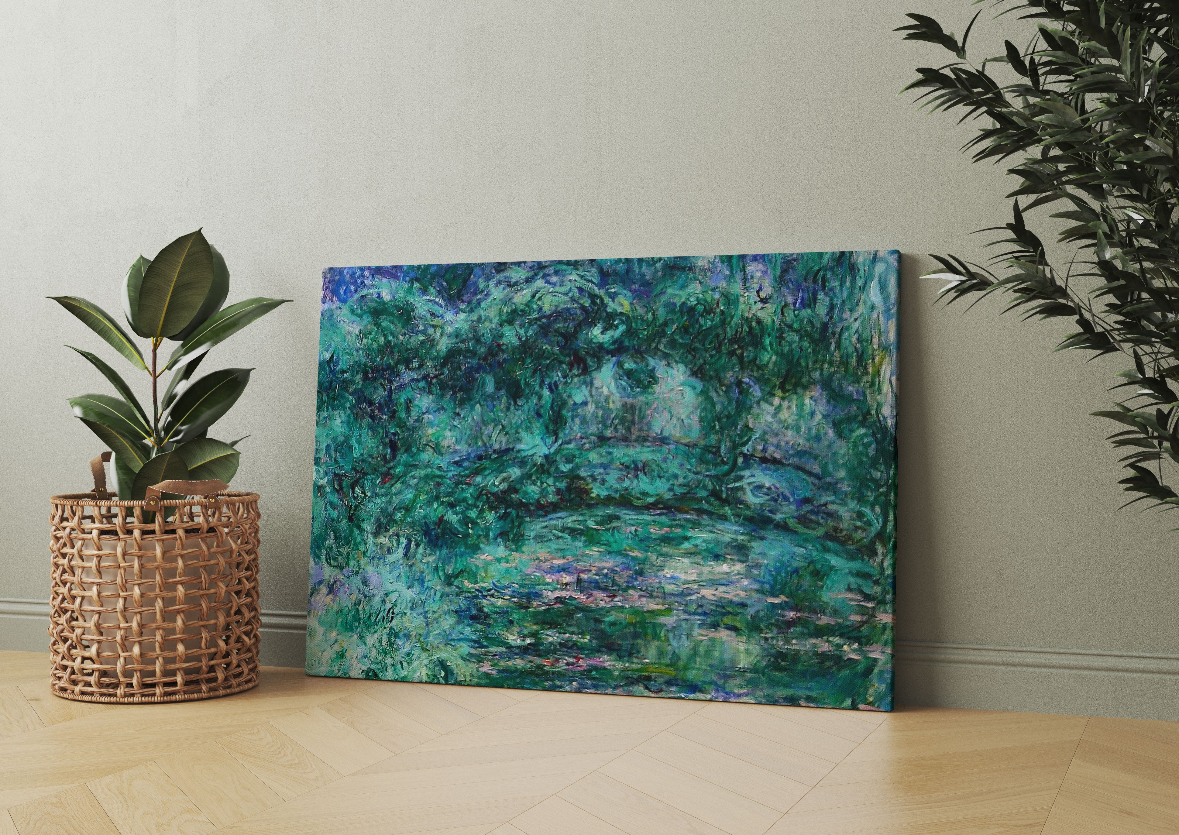 Claude Monet - japanische Brücke über den Seerosenteich II Leinwandbild Wohnzimmer