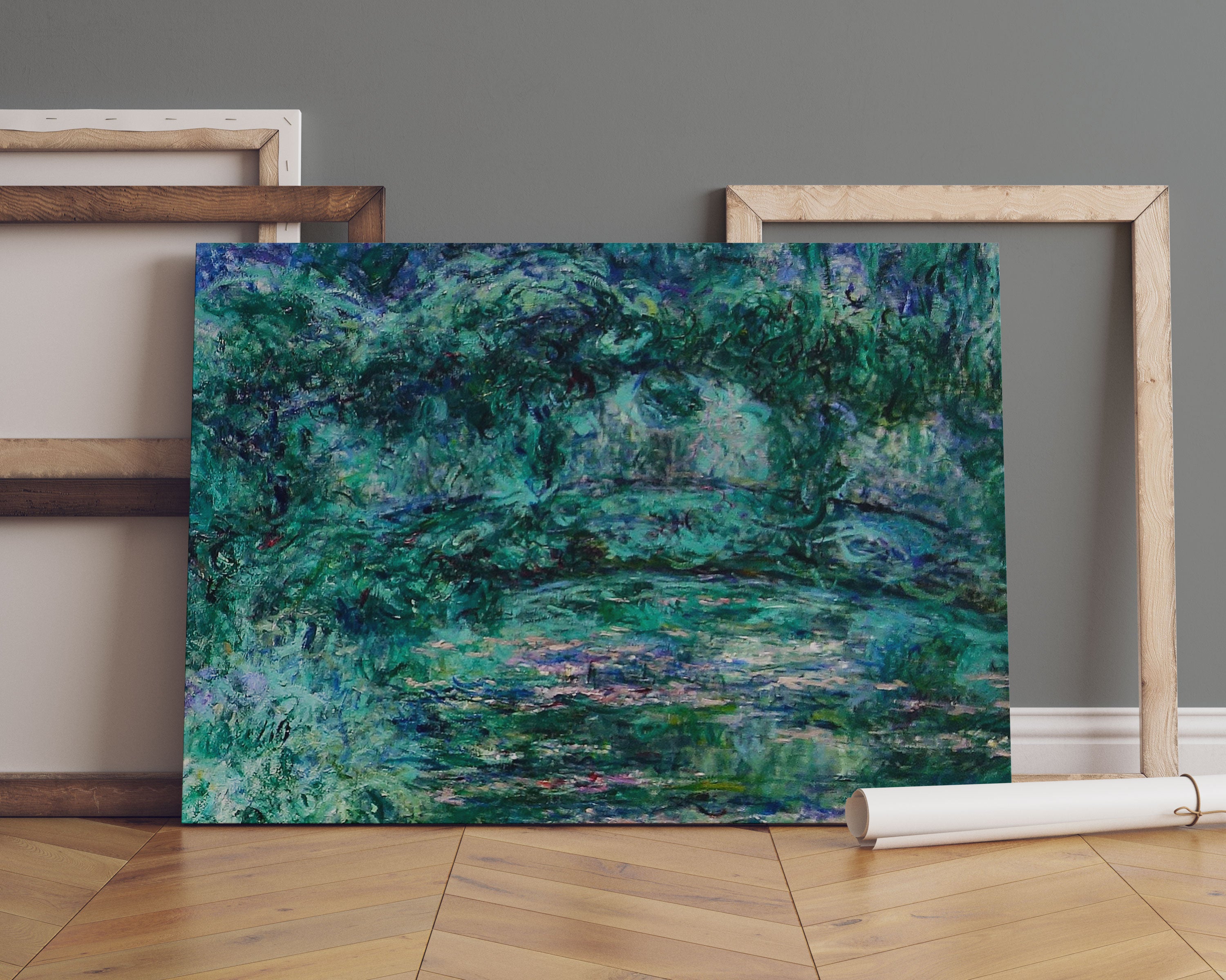 Claude Monet - japanische Brücke über den Seerosenteich II Leinwandbild Sofa