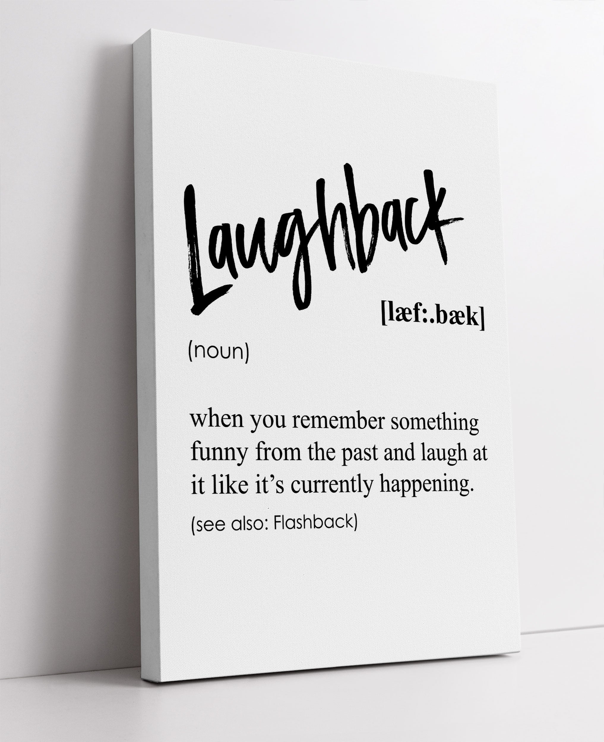 Lexikon Sprüche - Laughback, Leinwandbild