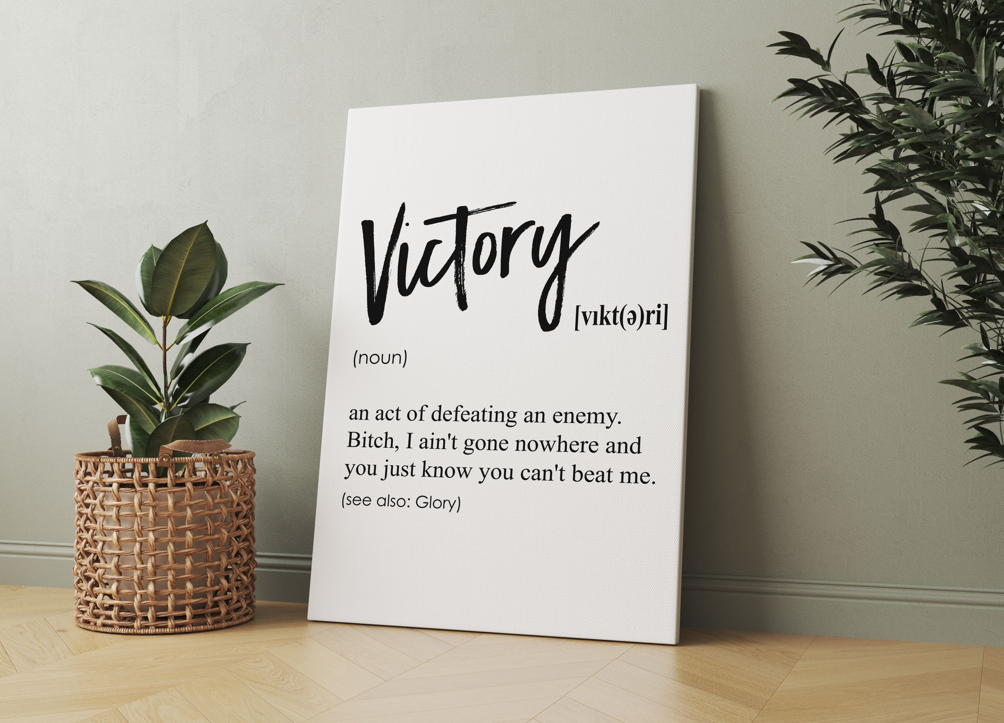 Lexikon Sprüche - Victory, Leinwandbild