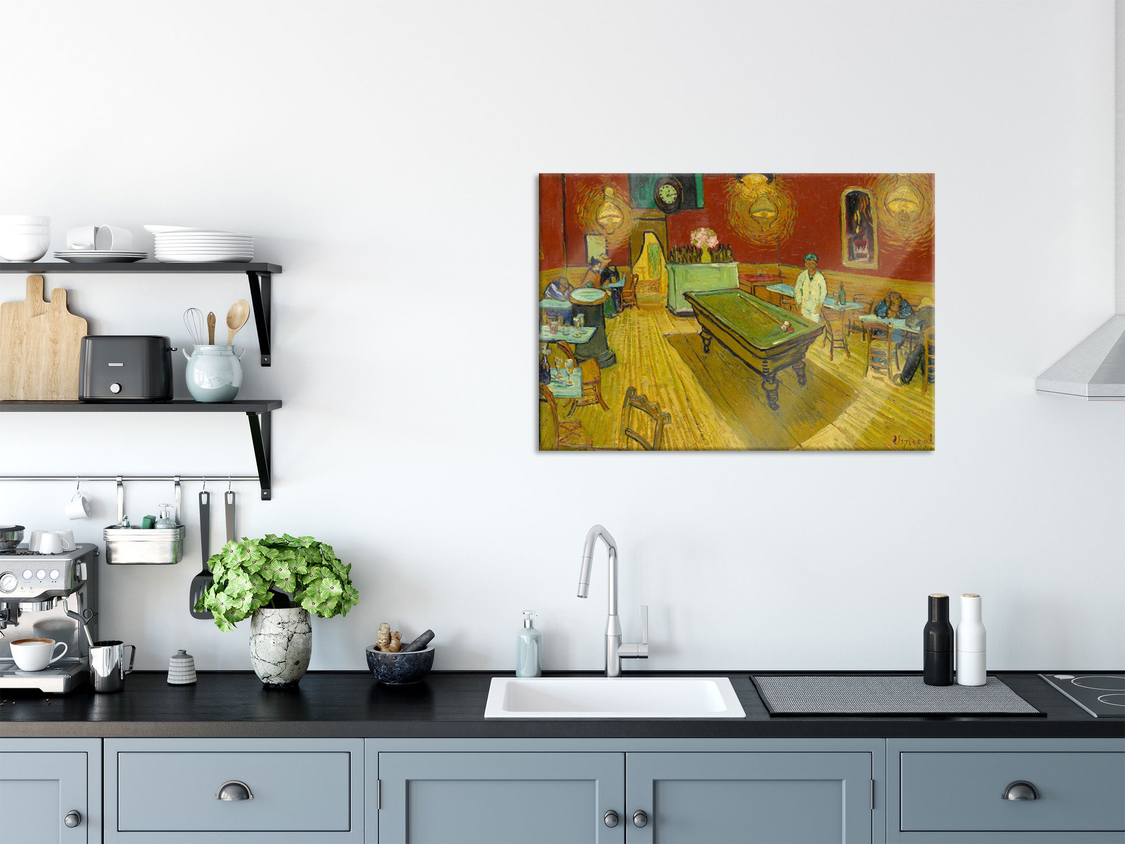 Vincent Van Gogh - Das Nachtcafé in Arles, Glasbild