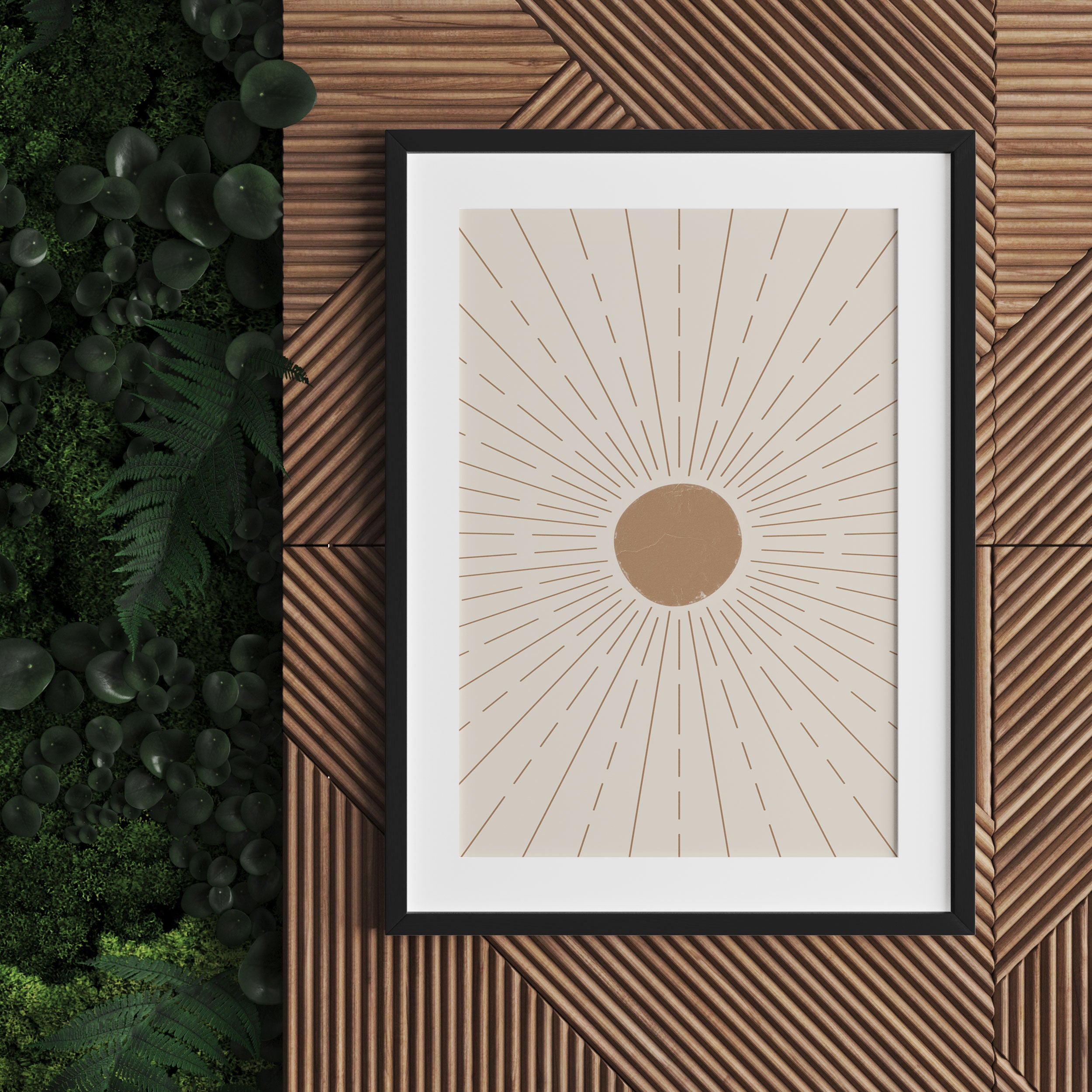 Modern Art Botanical - Sonne I, Gerahmtes Bild