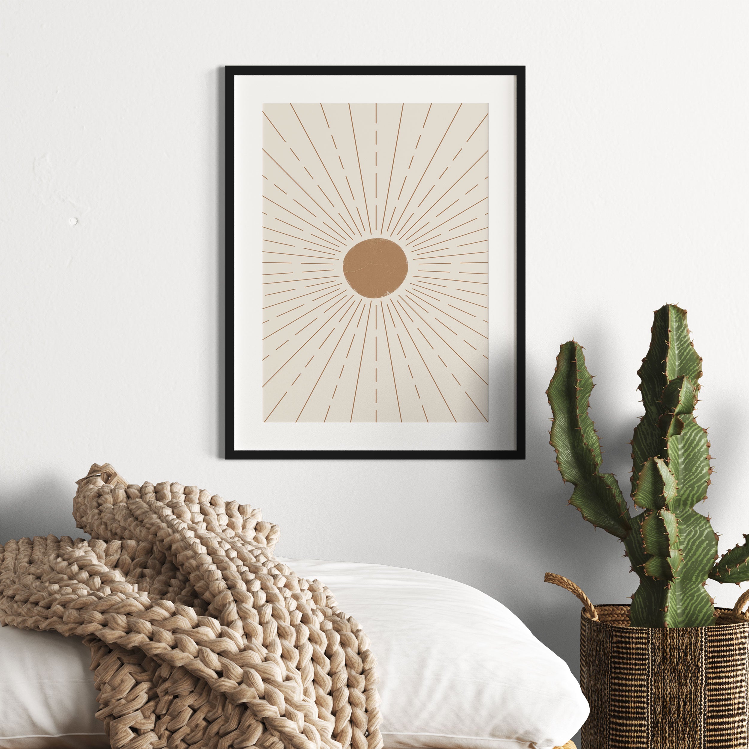 Modern Art Botanical - Sonne I, Gerahmtes Bild