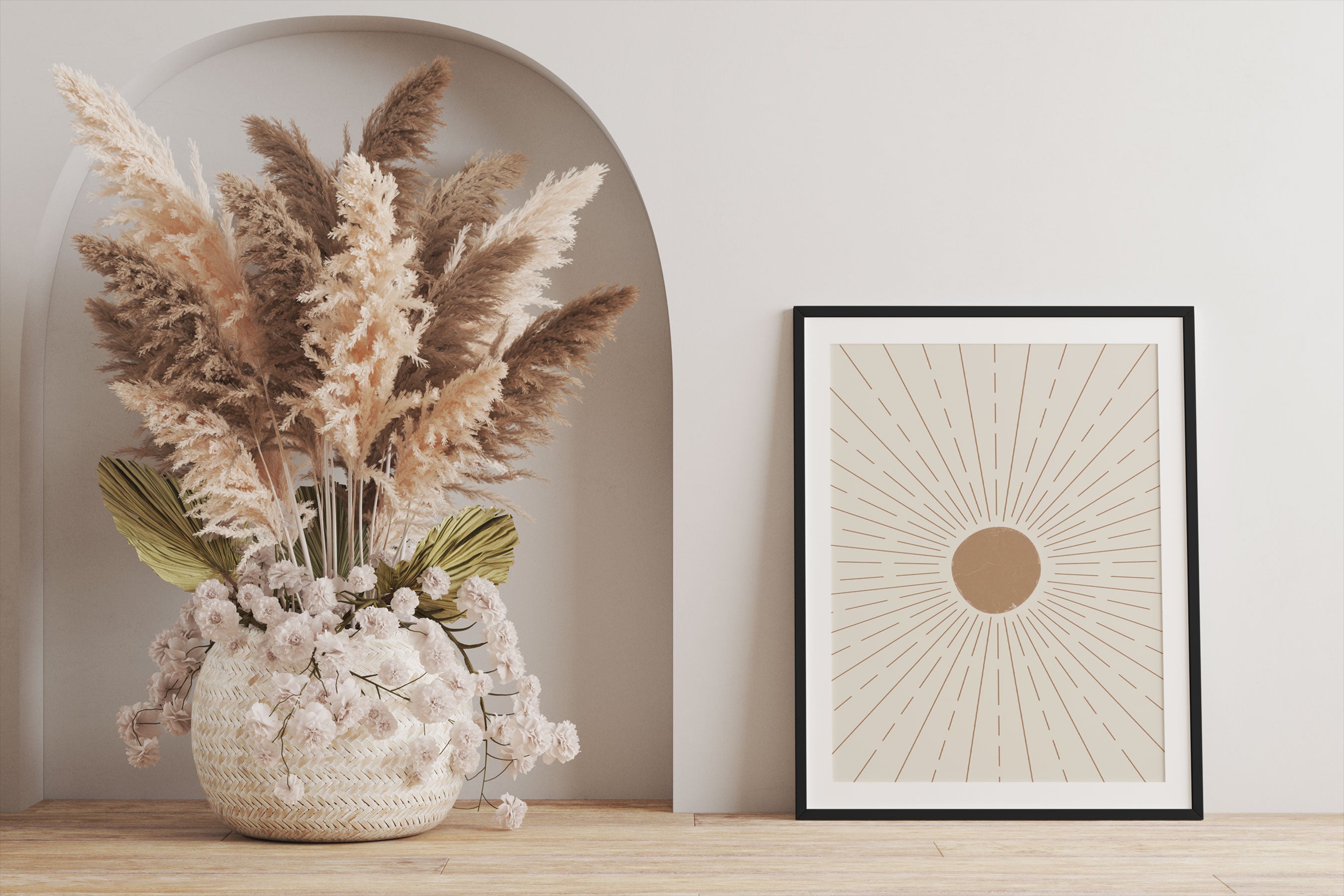 Modern Art Botanical - Sonne I, Gerahmtes Bild
