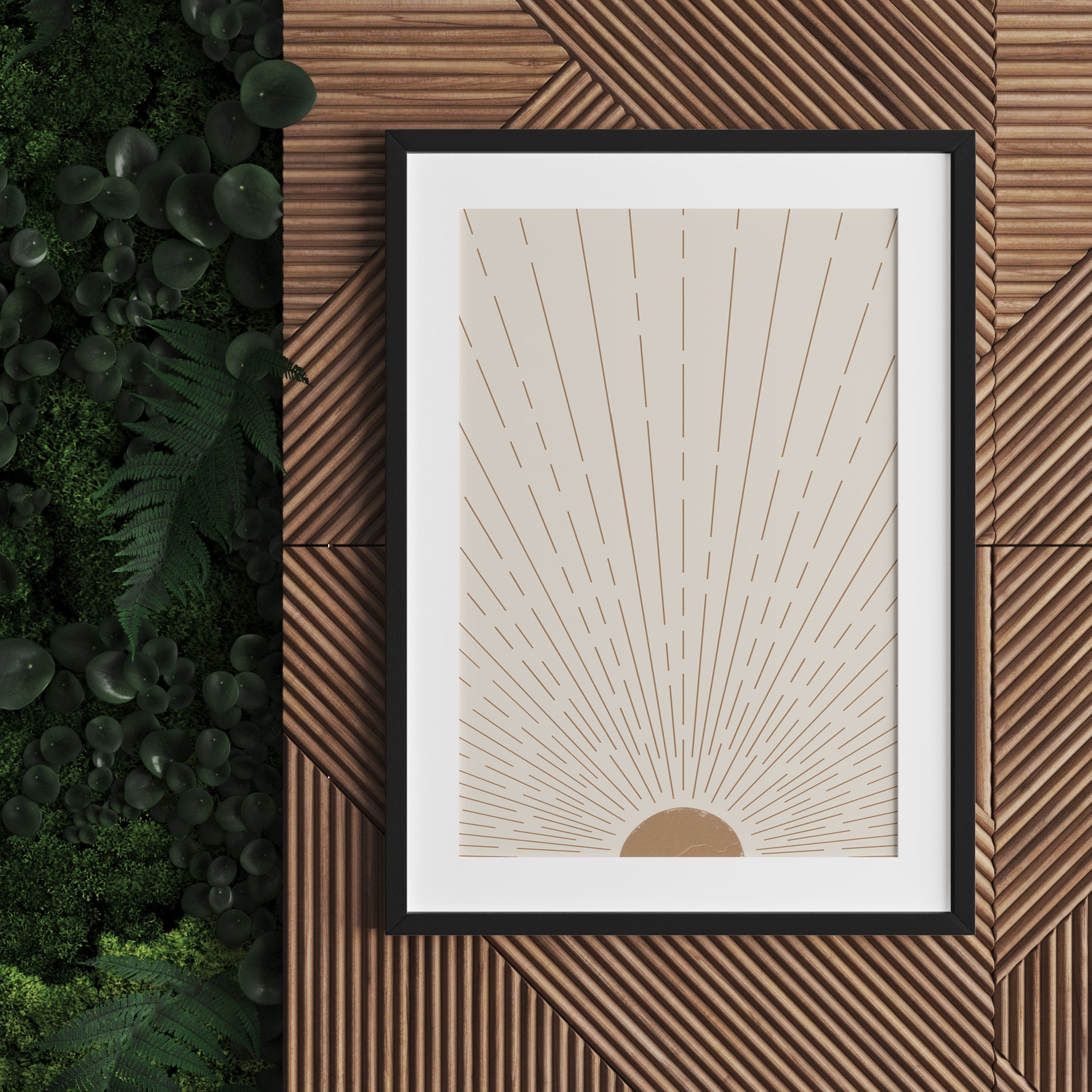 Modern Art Botanical - Sonne II, Gerahmtes Bild