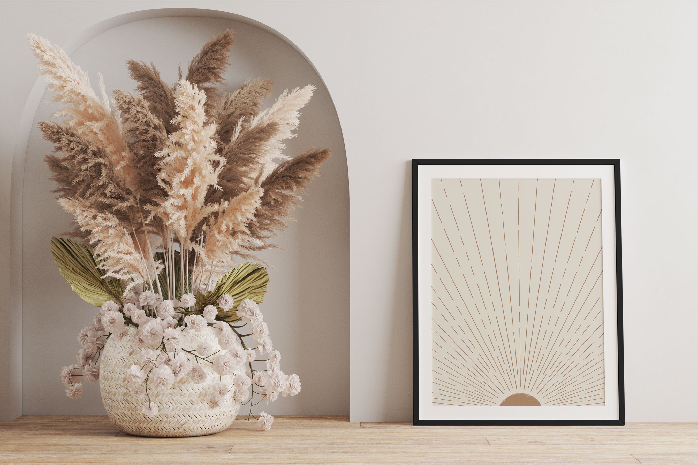 Modern Art Botanical - Sonne II, Gerahmtes Bild