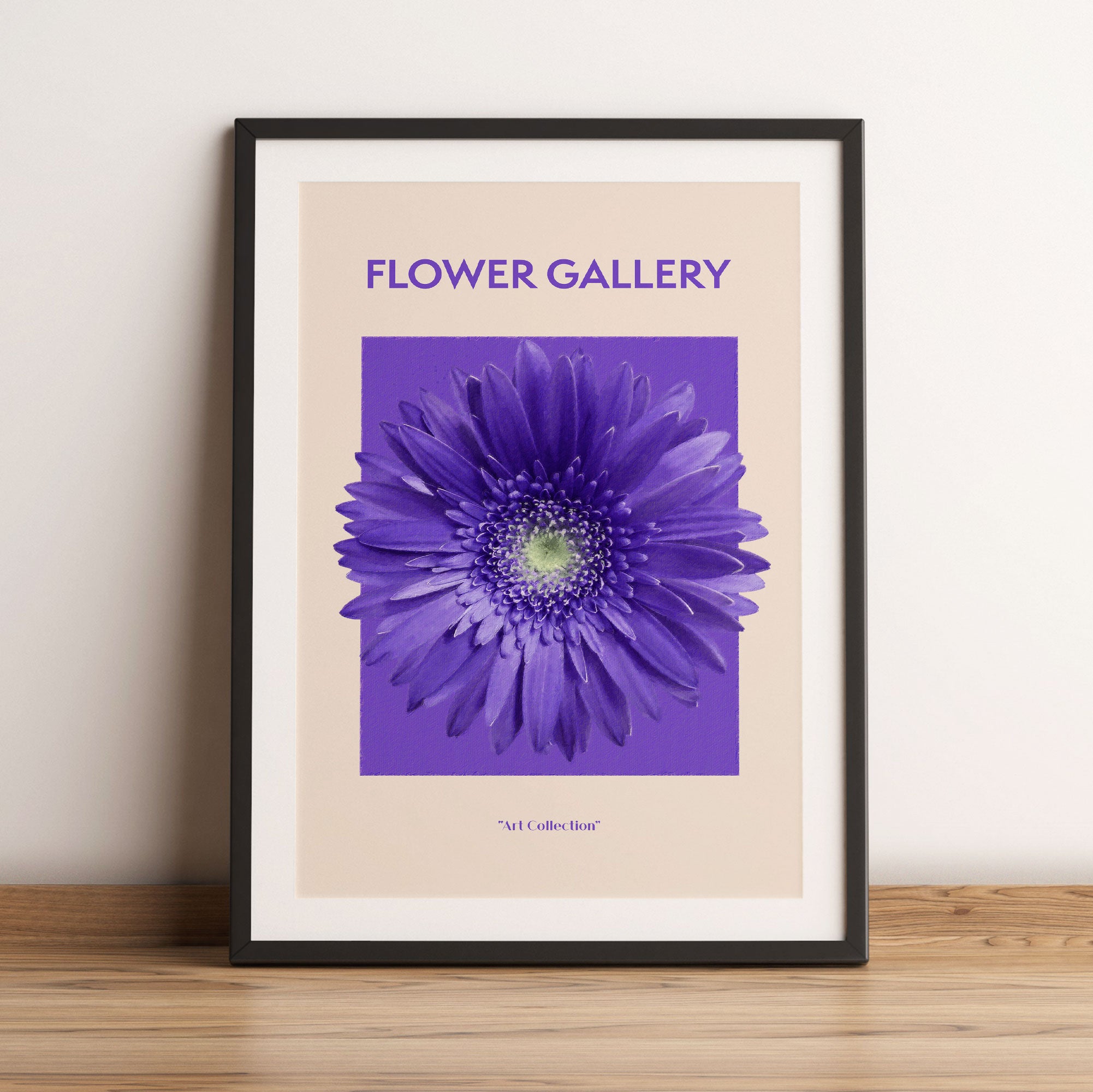 Flower Gallery - Lila Gerbera , Gerahmtes Bild