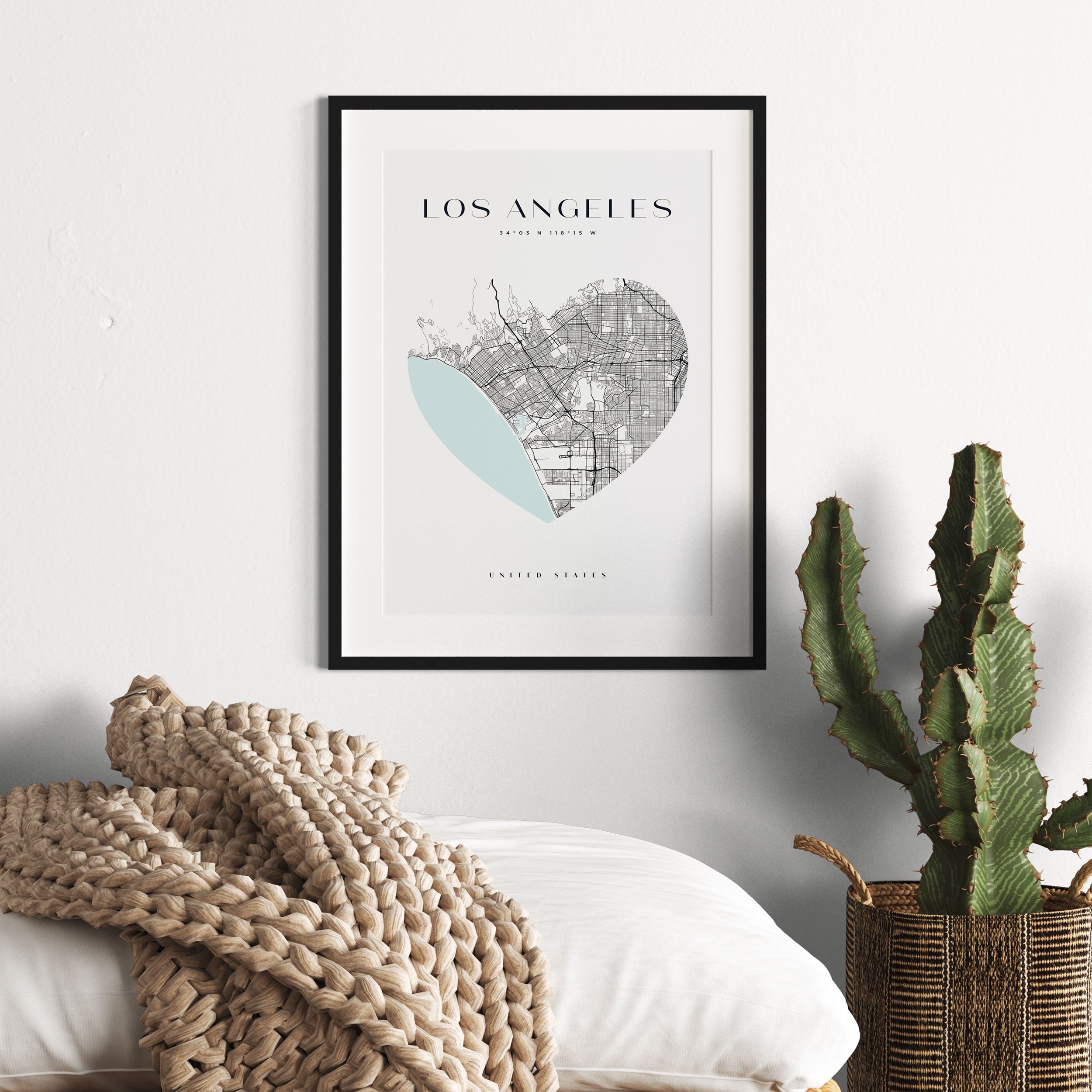 Lieblings Stadt - Los Angeles, Gerahmtes Bild