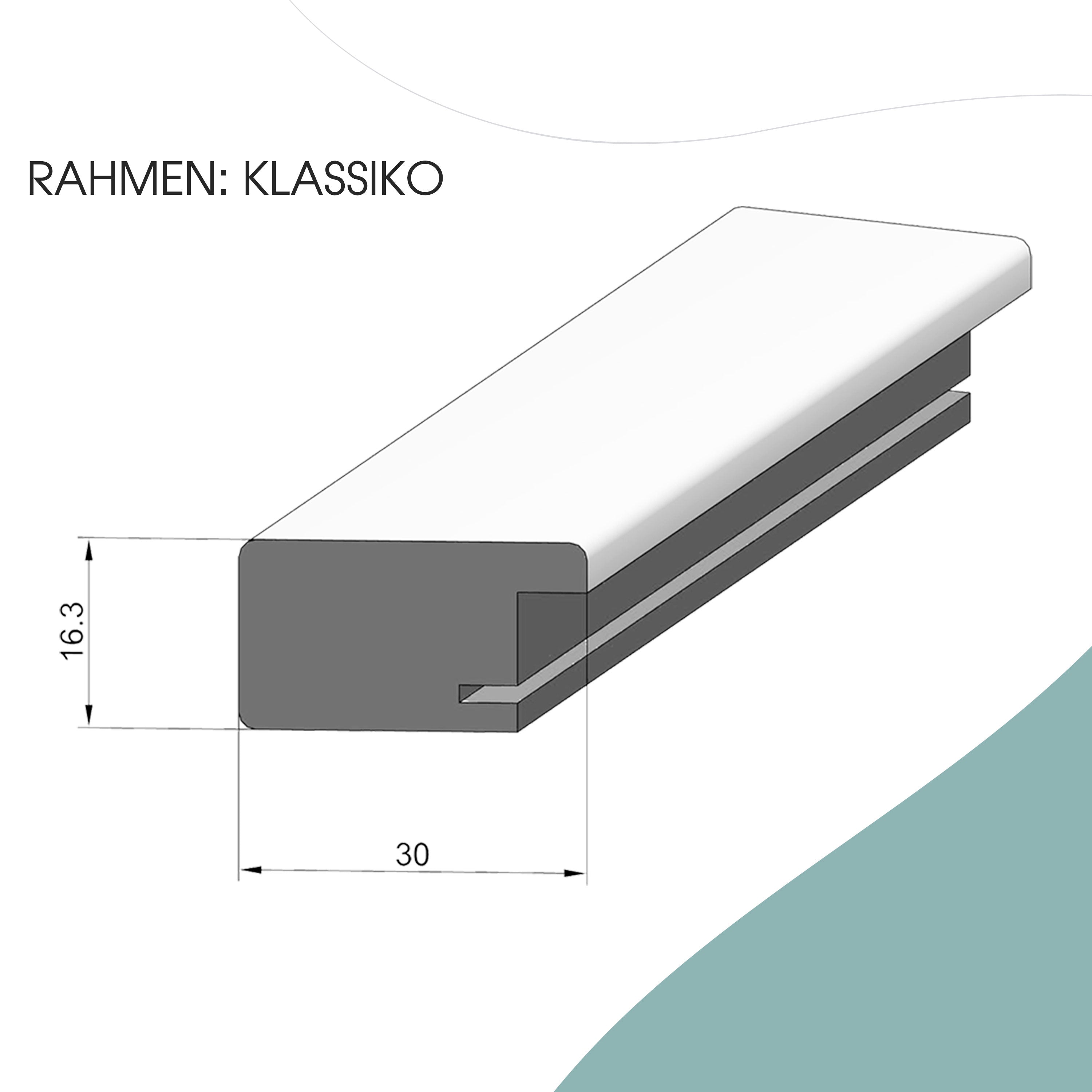 Spiegelrahmen Klassiko, Farbe: Aluminium Vintage | Wandspiegel in 11 Größen