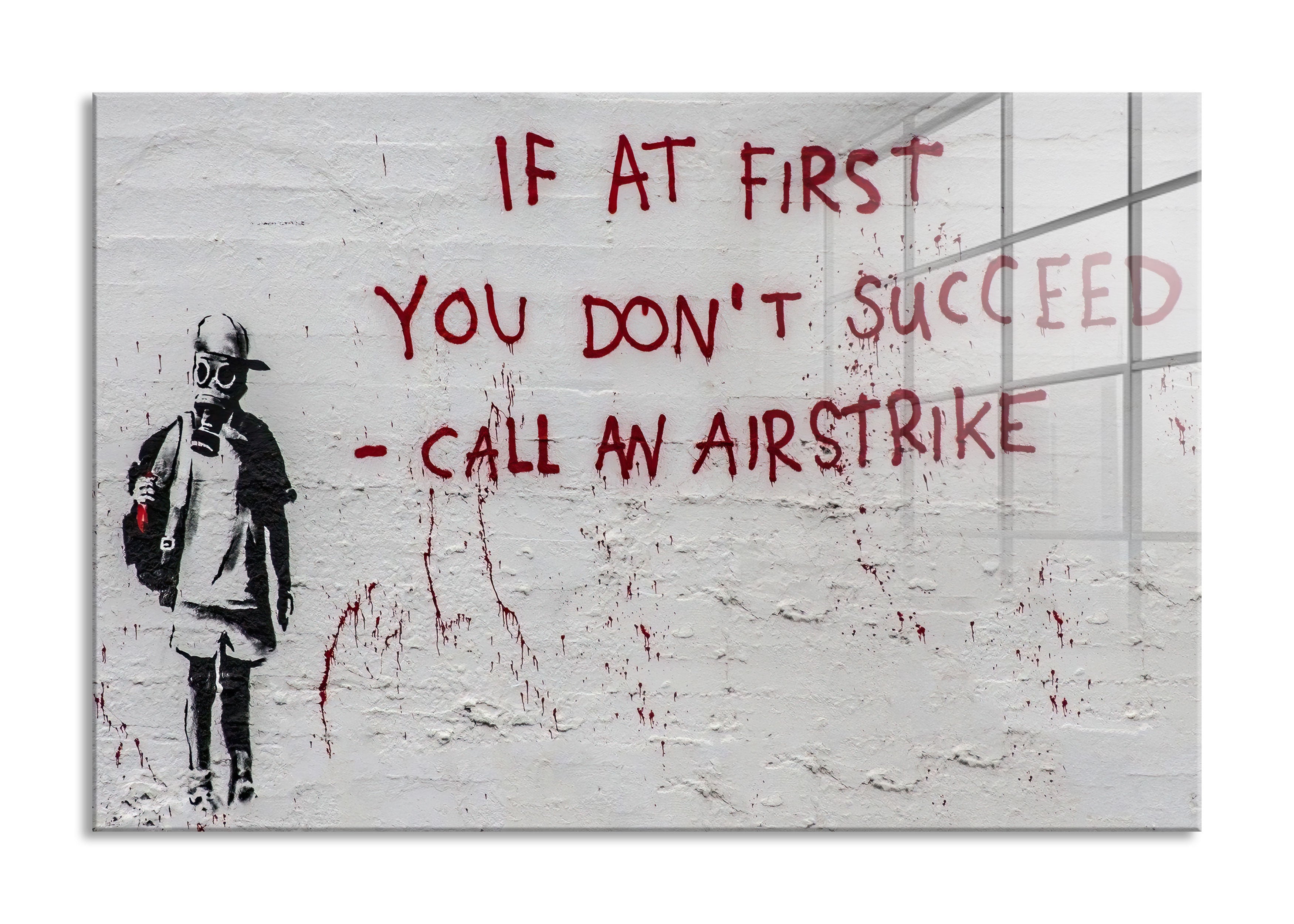 Banksy - Call an Airstrike, Glasbild