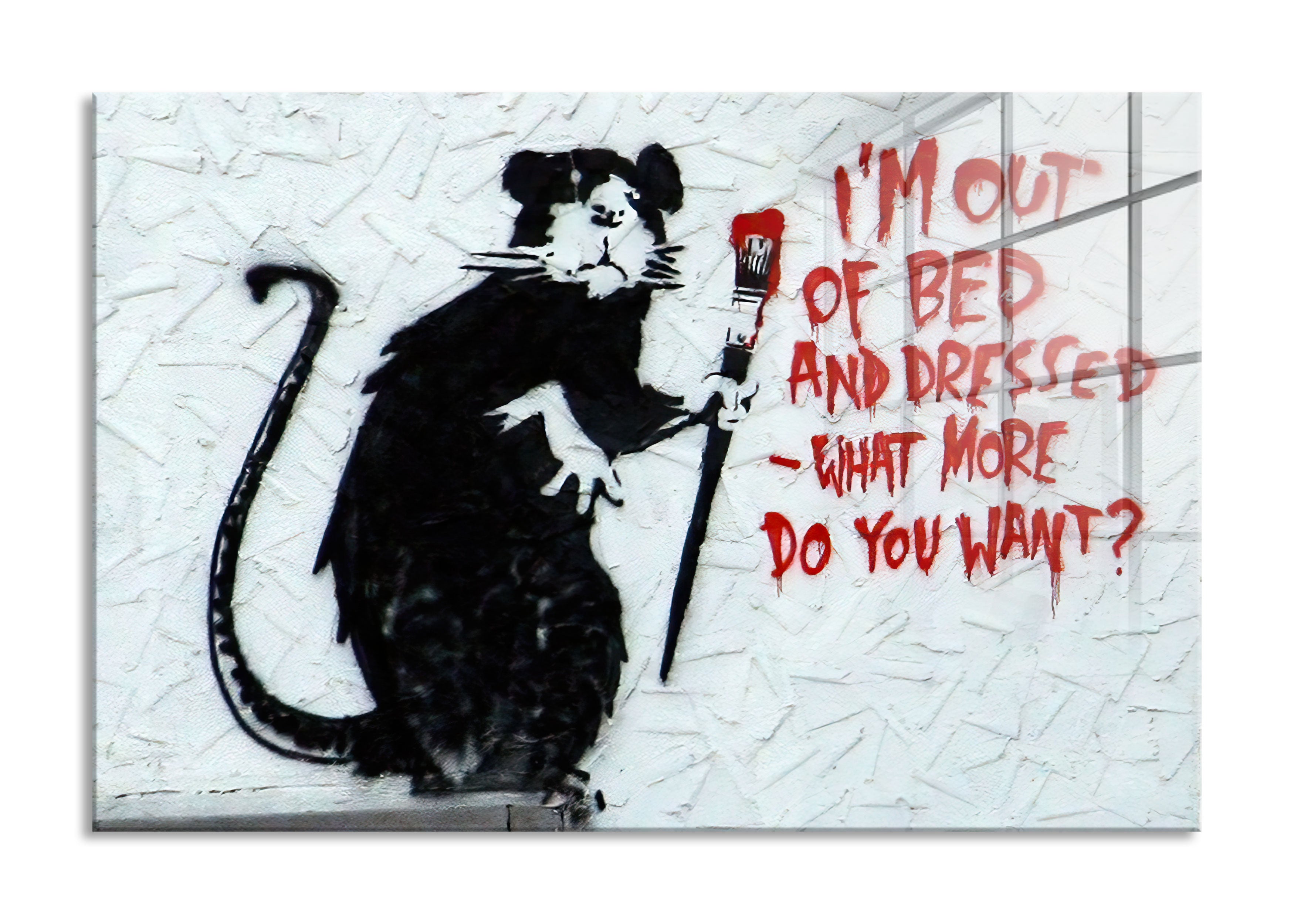 Banksy - Do you want Ratte, Glasbild