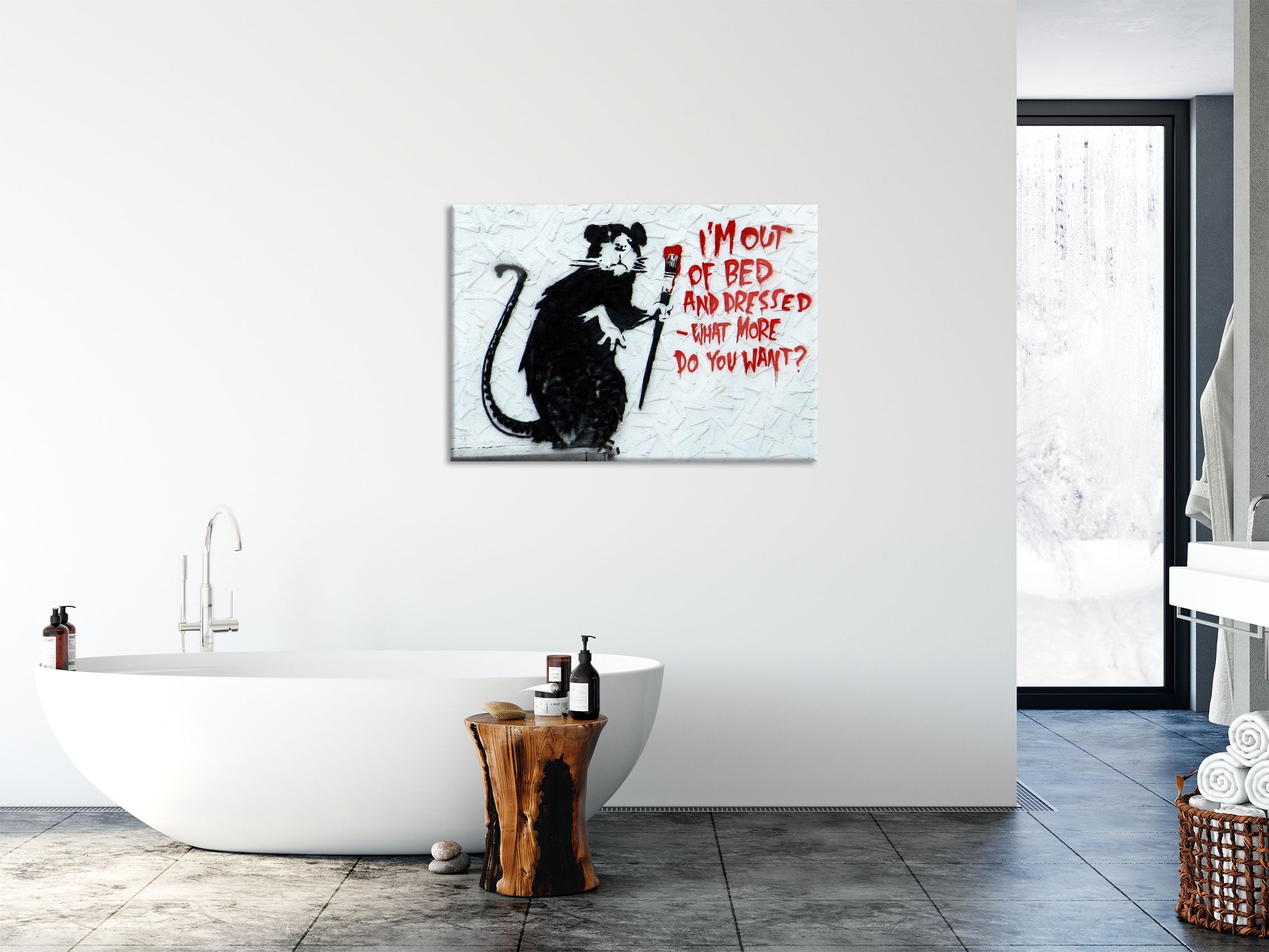 Banksy - Do you want Ratte, Glasbild