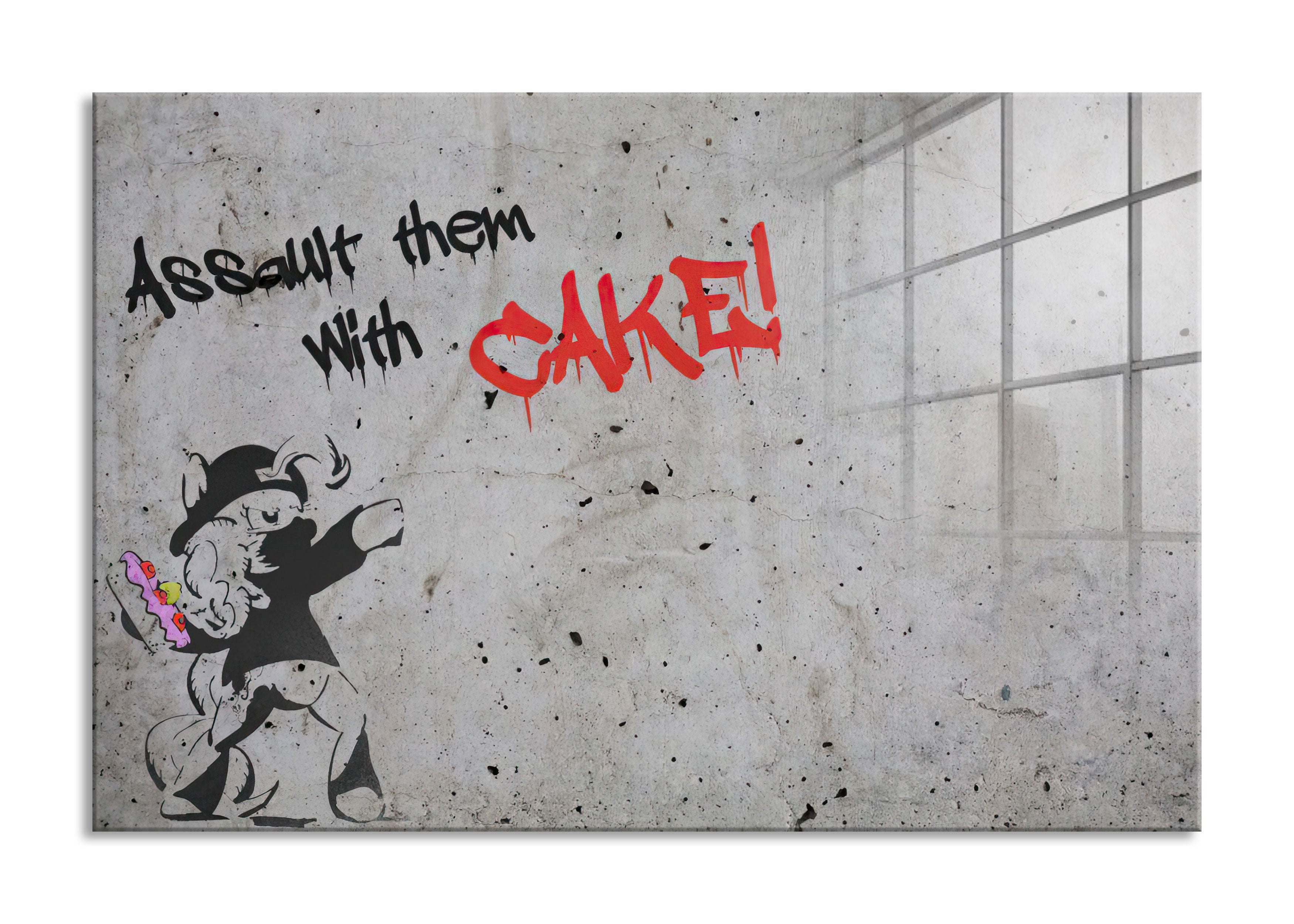 Banksy - Cake , Glasbild