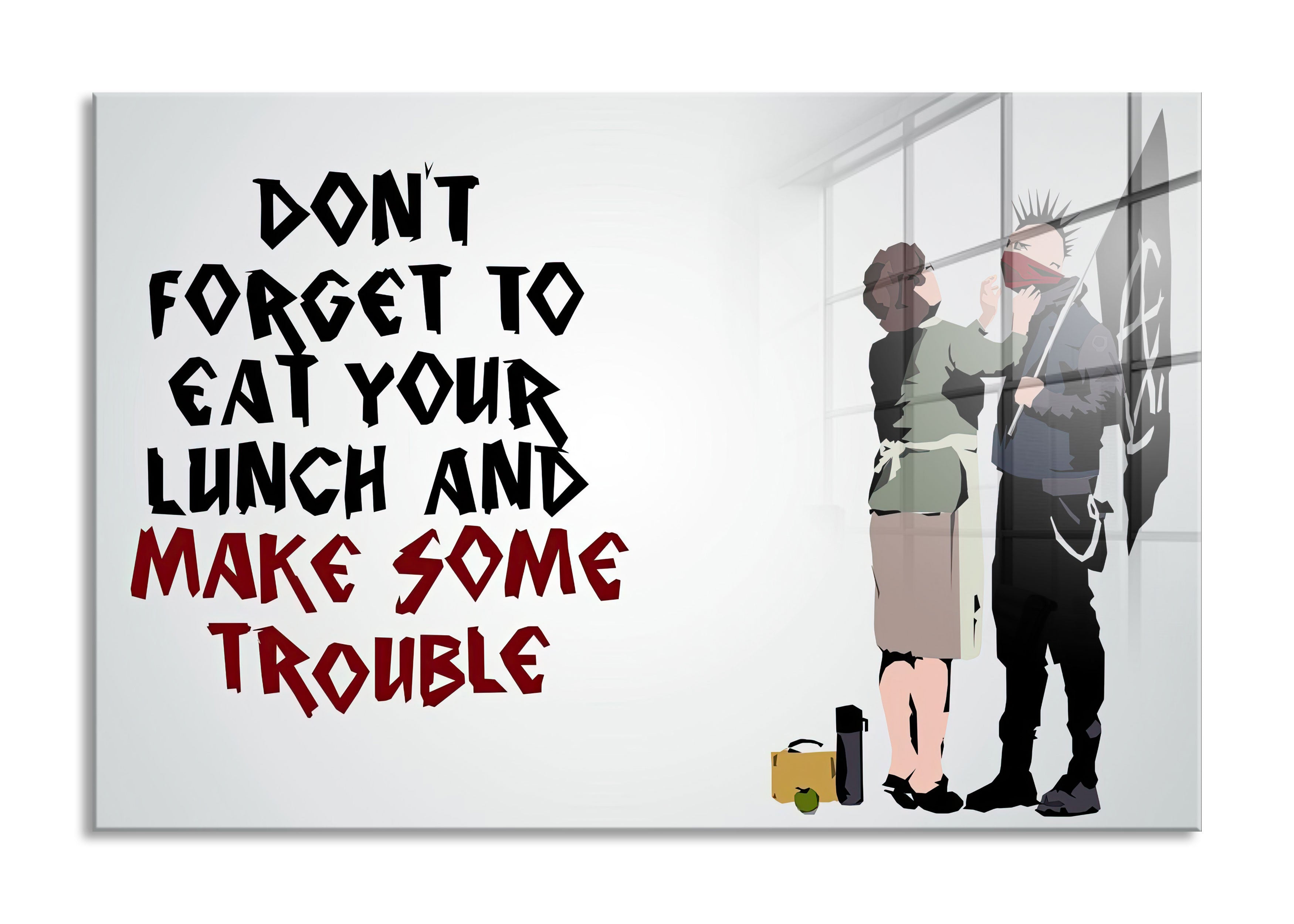 Banksy - Make some Trouble, Glasbild