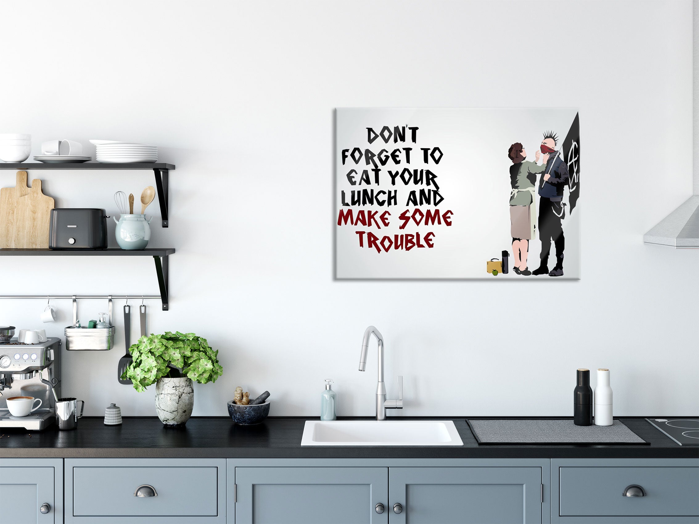 Banksy - Make some Trouble, Glasbild