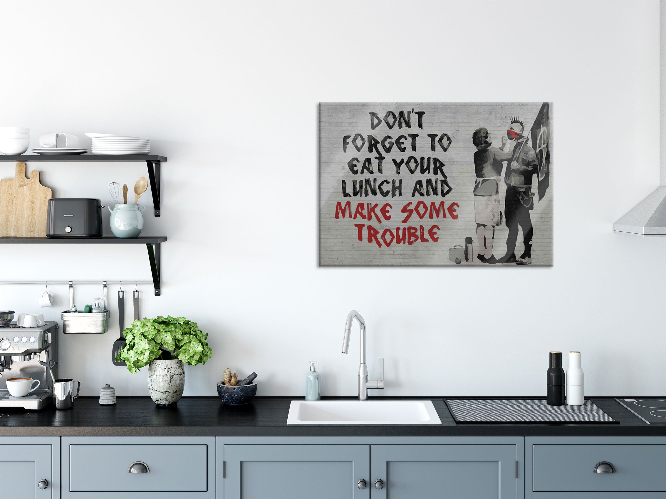 Banksy - Make some Trouble 2.0, Glasbild