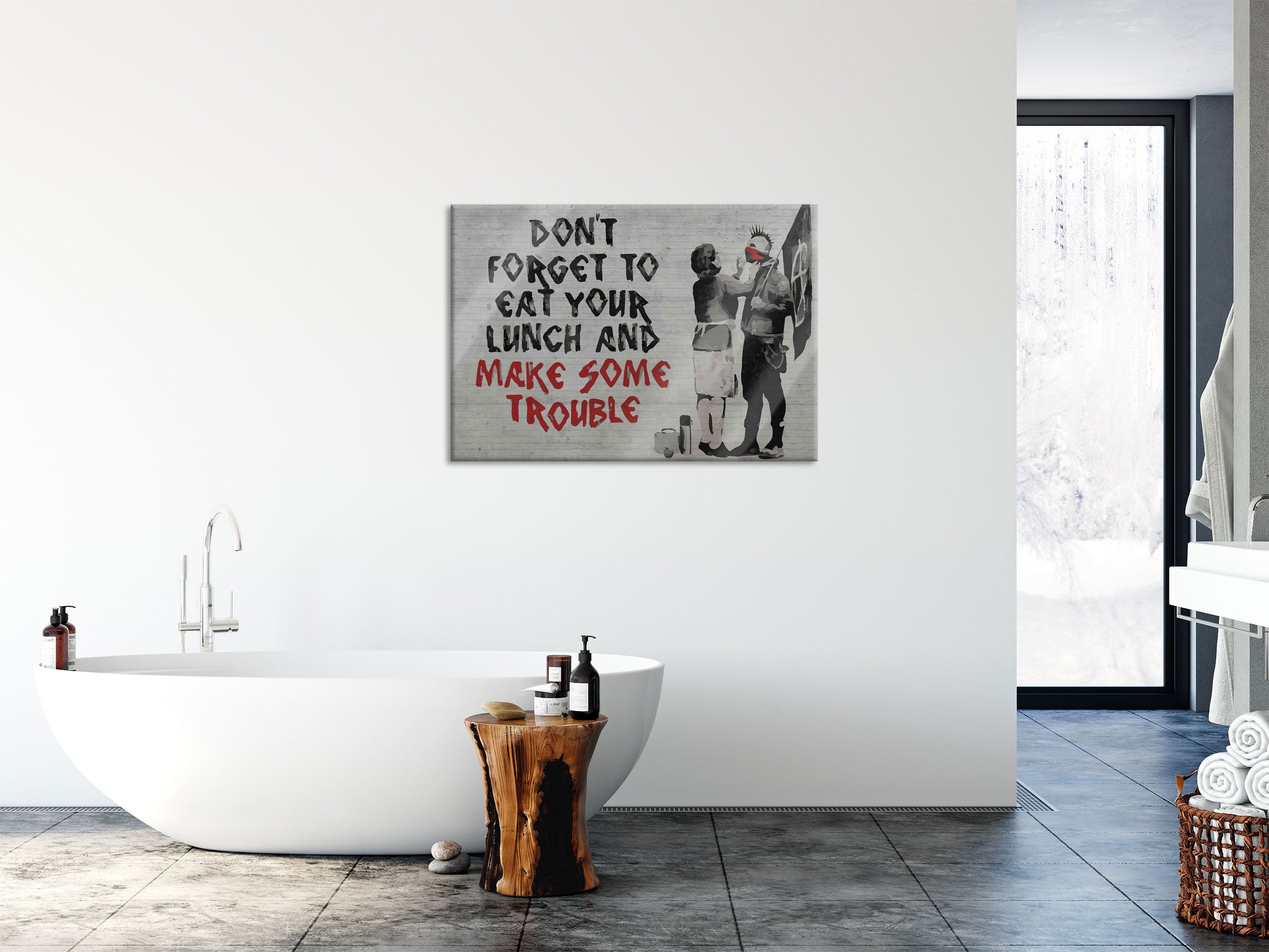 Banksy - Make some Trouble 2.0, Glasbild