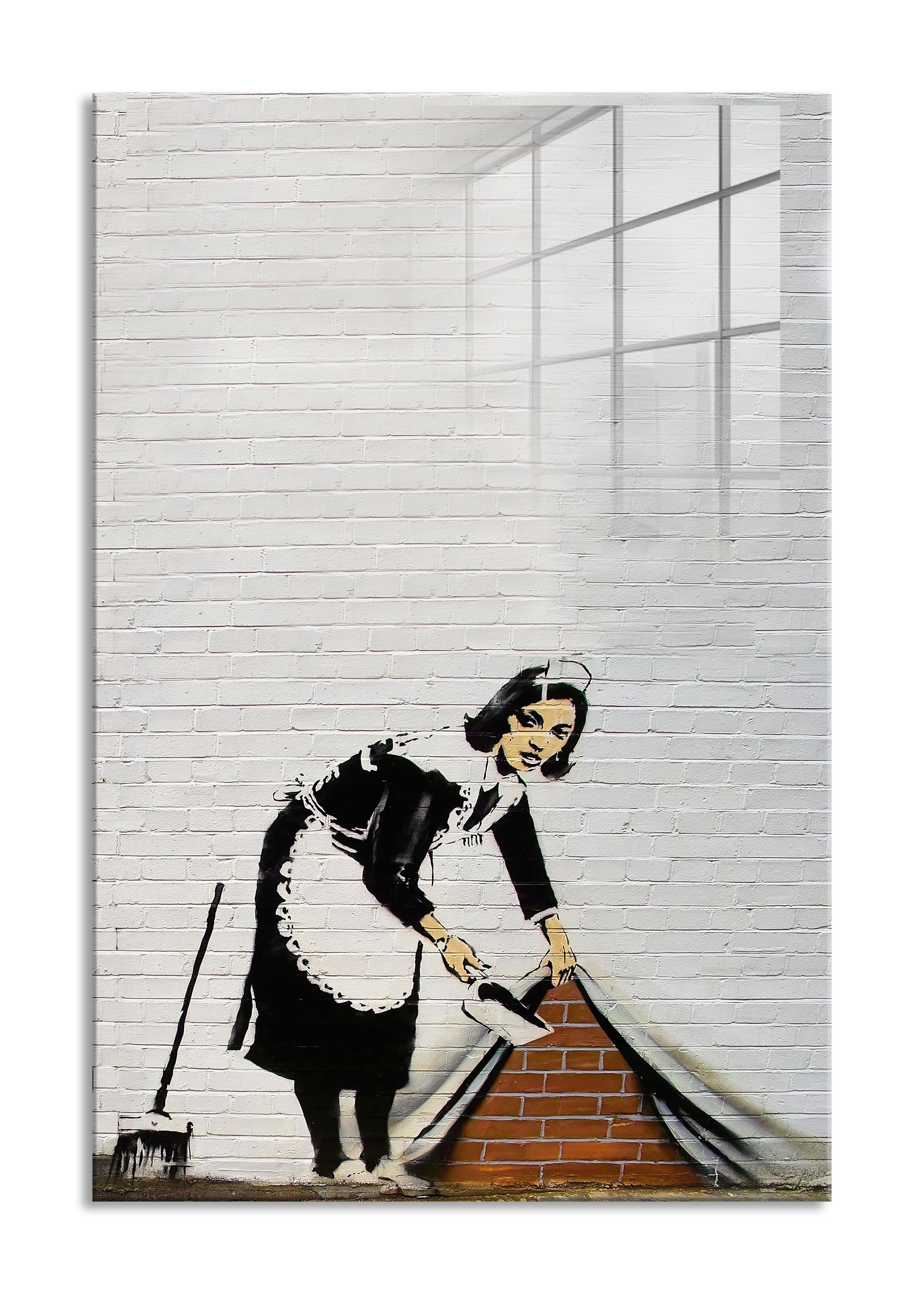 Banksy - Putz Frau 2.0 , Glasbild