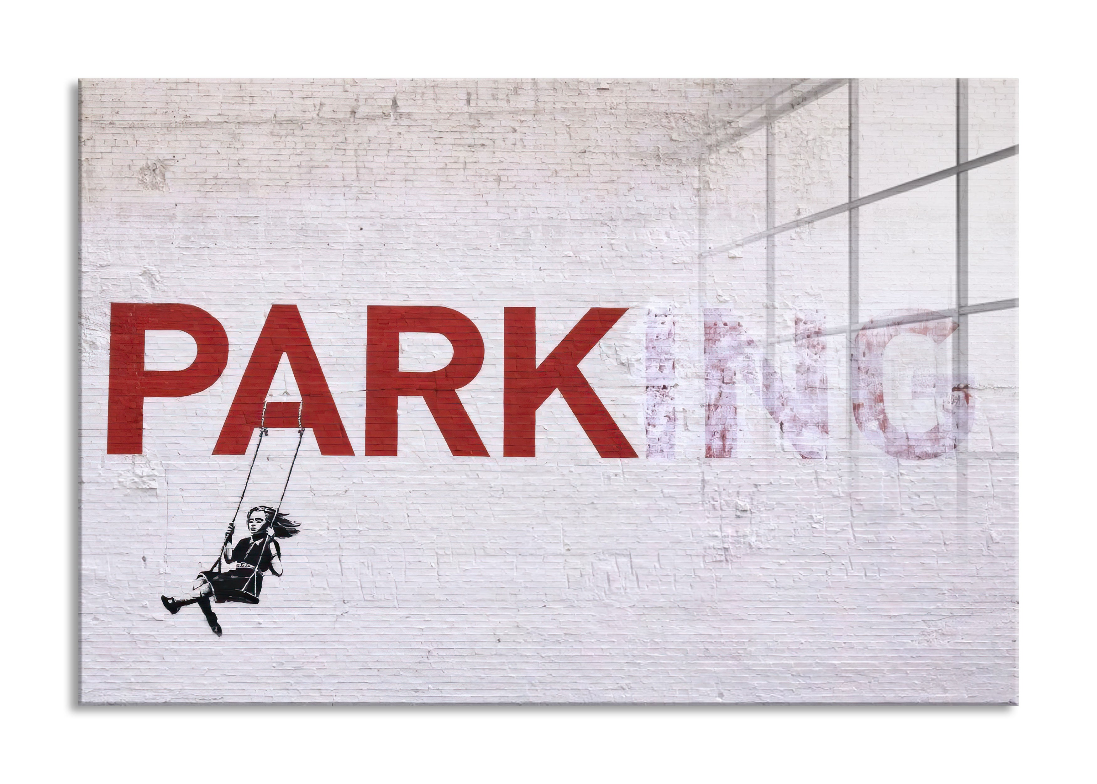 Banksy - Parking, Glasbild