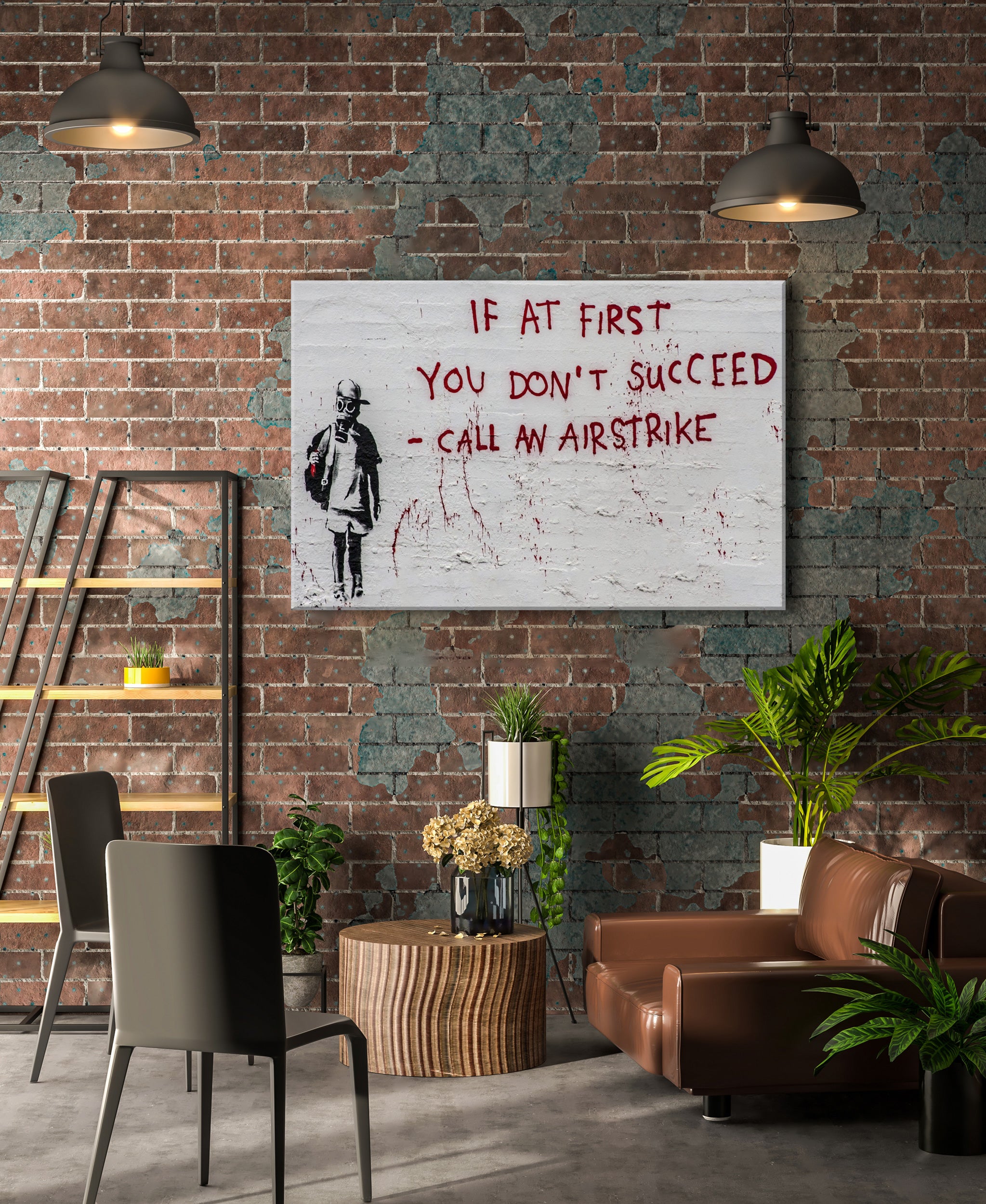 Banksy - Call an Airstrike, Leinwandbild