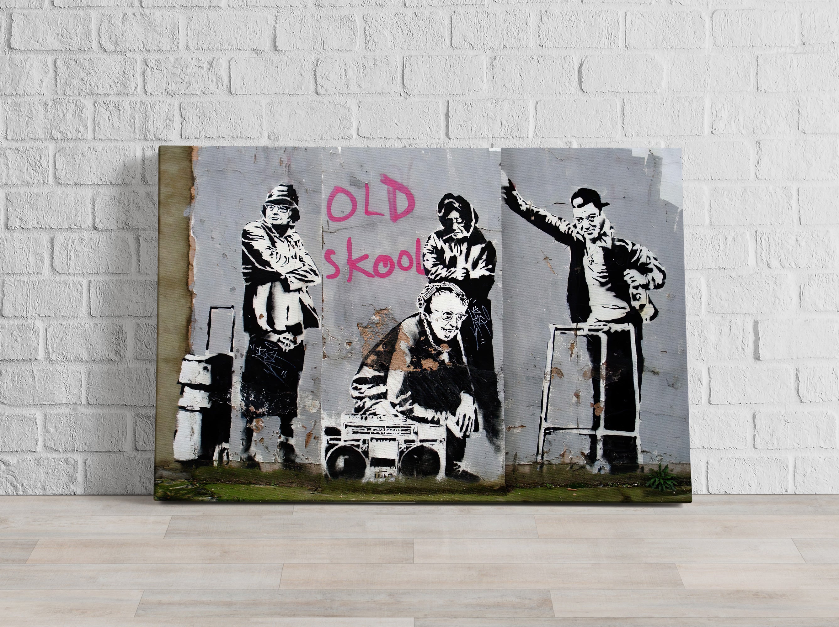 Banksy - Old Skool, Leinwandbild