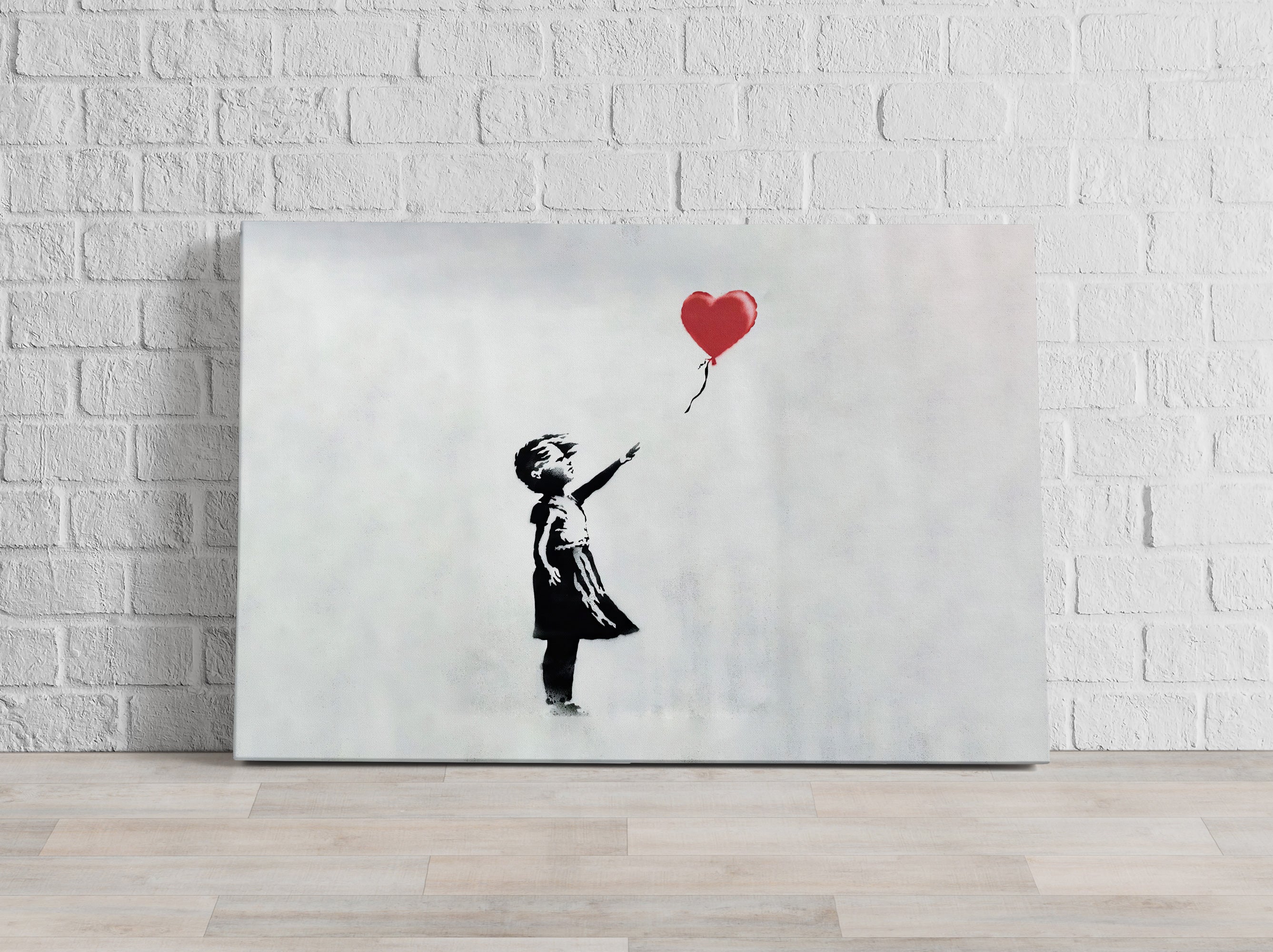 Banksy - Kind mit rotem Ballon , Leinwandbild