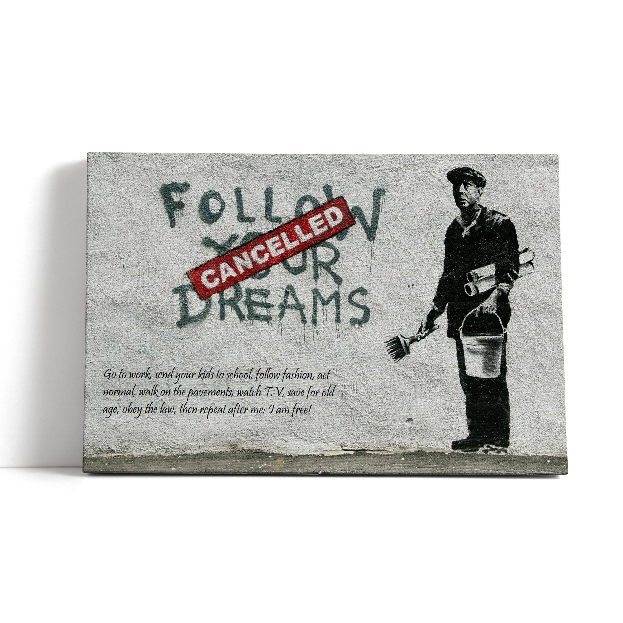 Banksy - Follow your Dreams, Leinwandbild