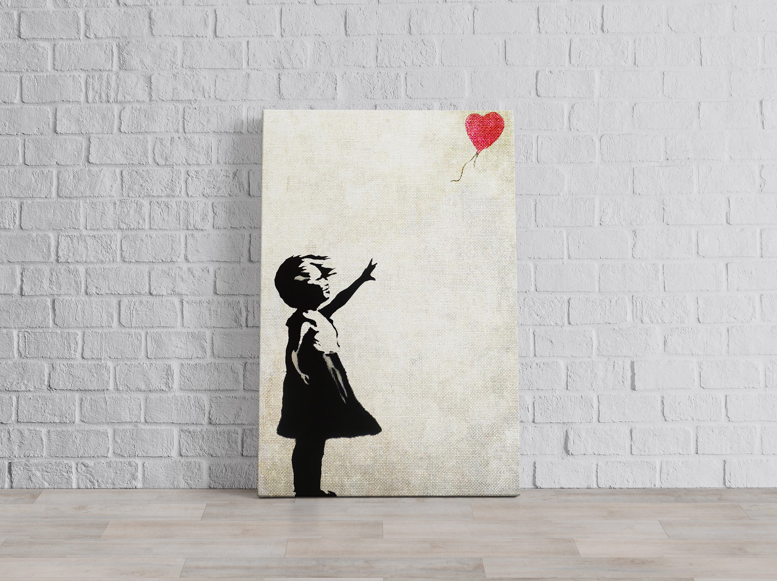 Banksy - Kind mit rotem Ballon , Leinwandbild