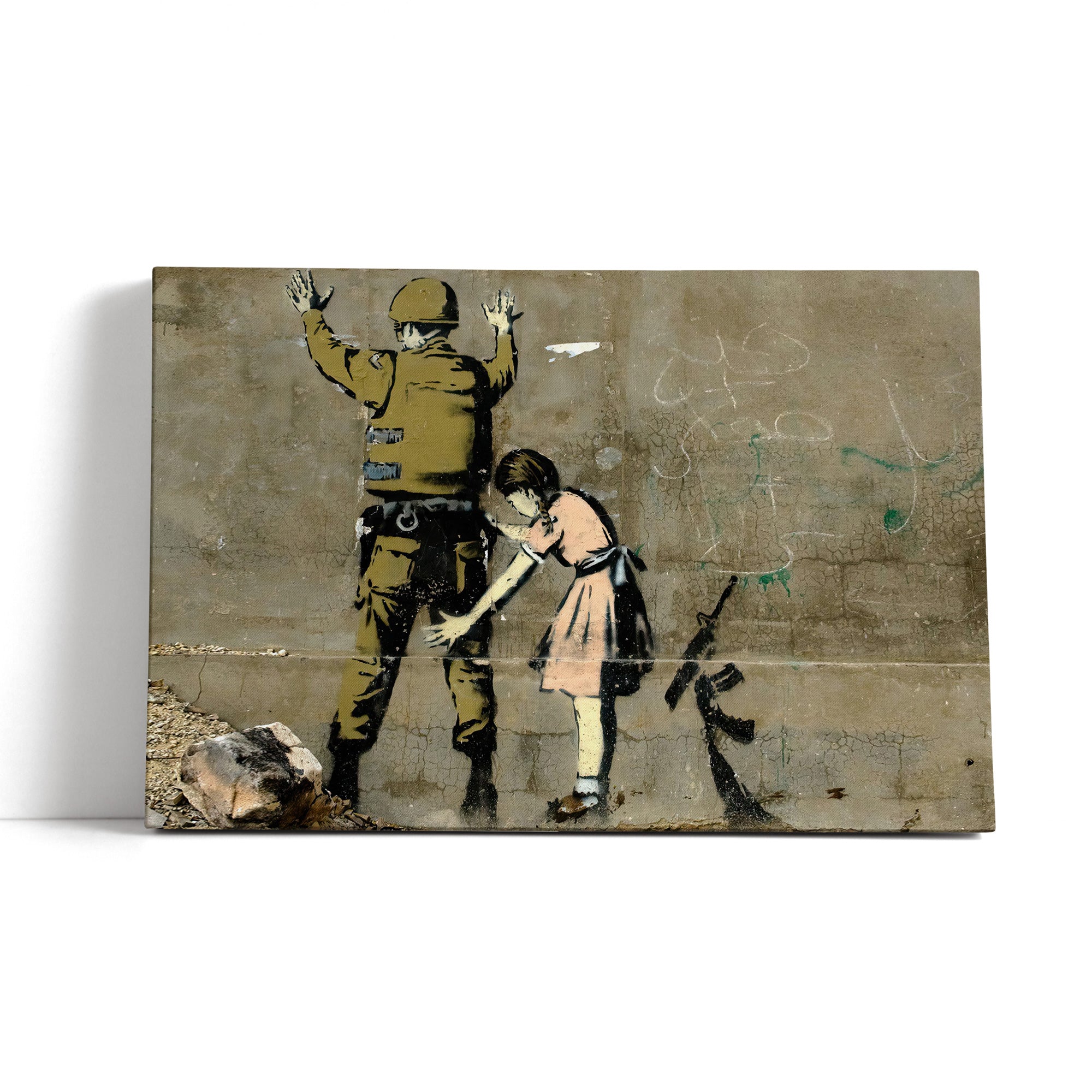 Banksy - Kind durchsucht Polizist, Leinwandbild