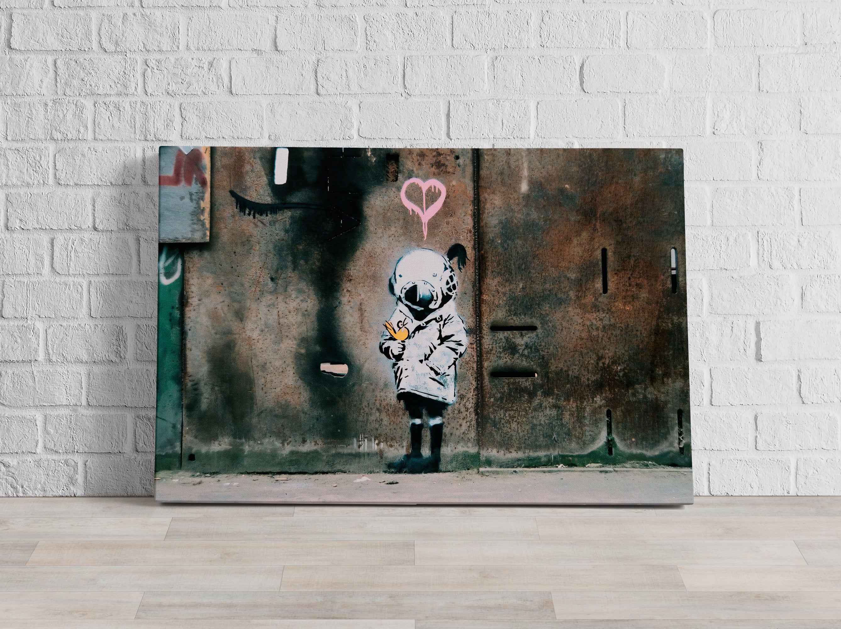 Banksy - Kind mit Anzug , Leinwandbild