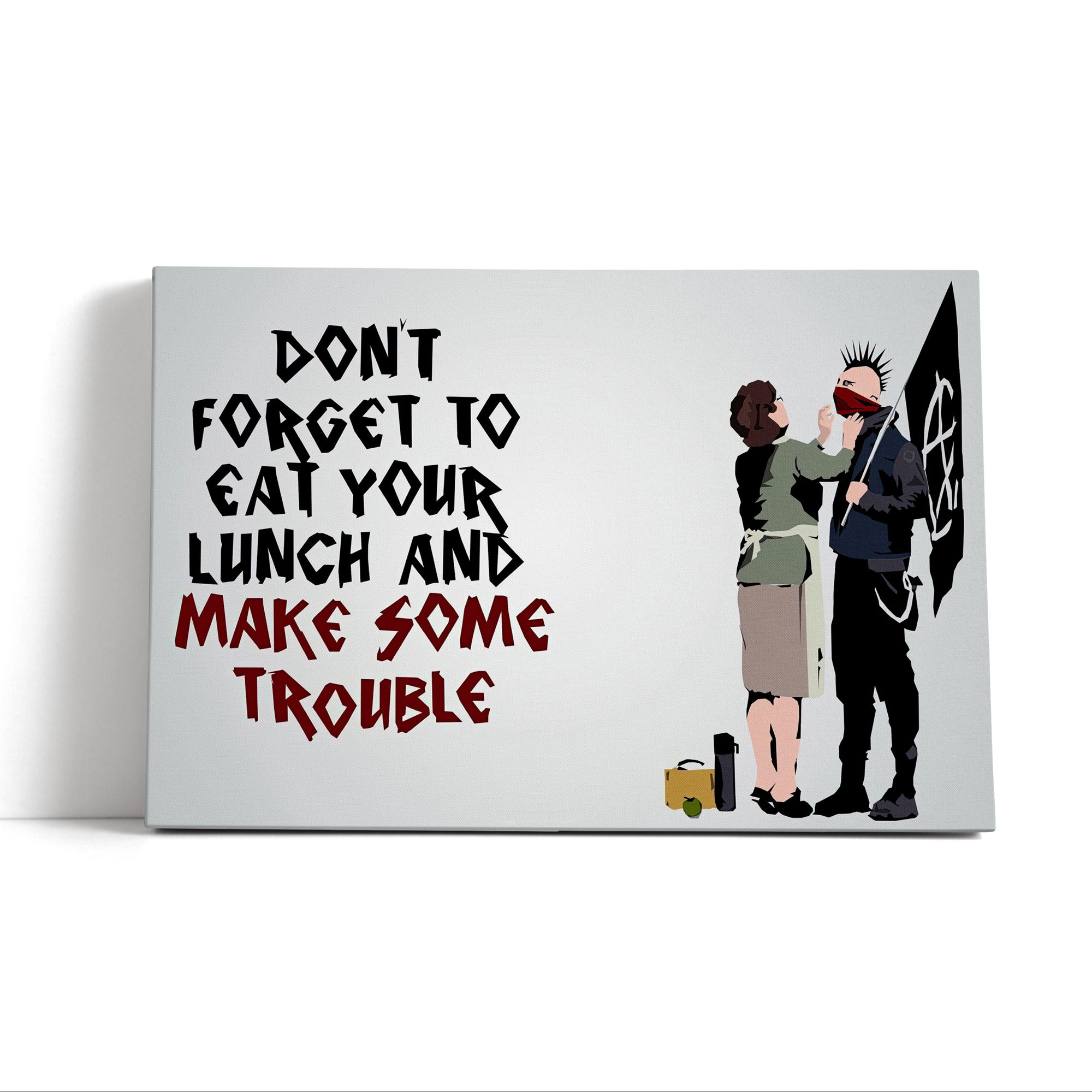 Banksy - Make some Trouble, Leinwandbild