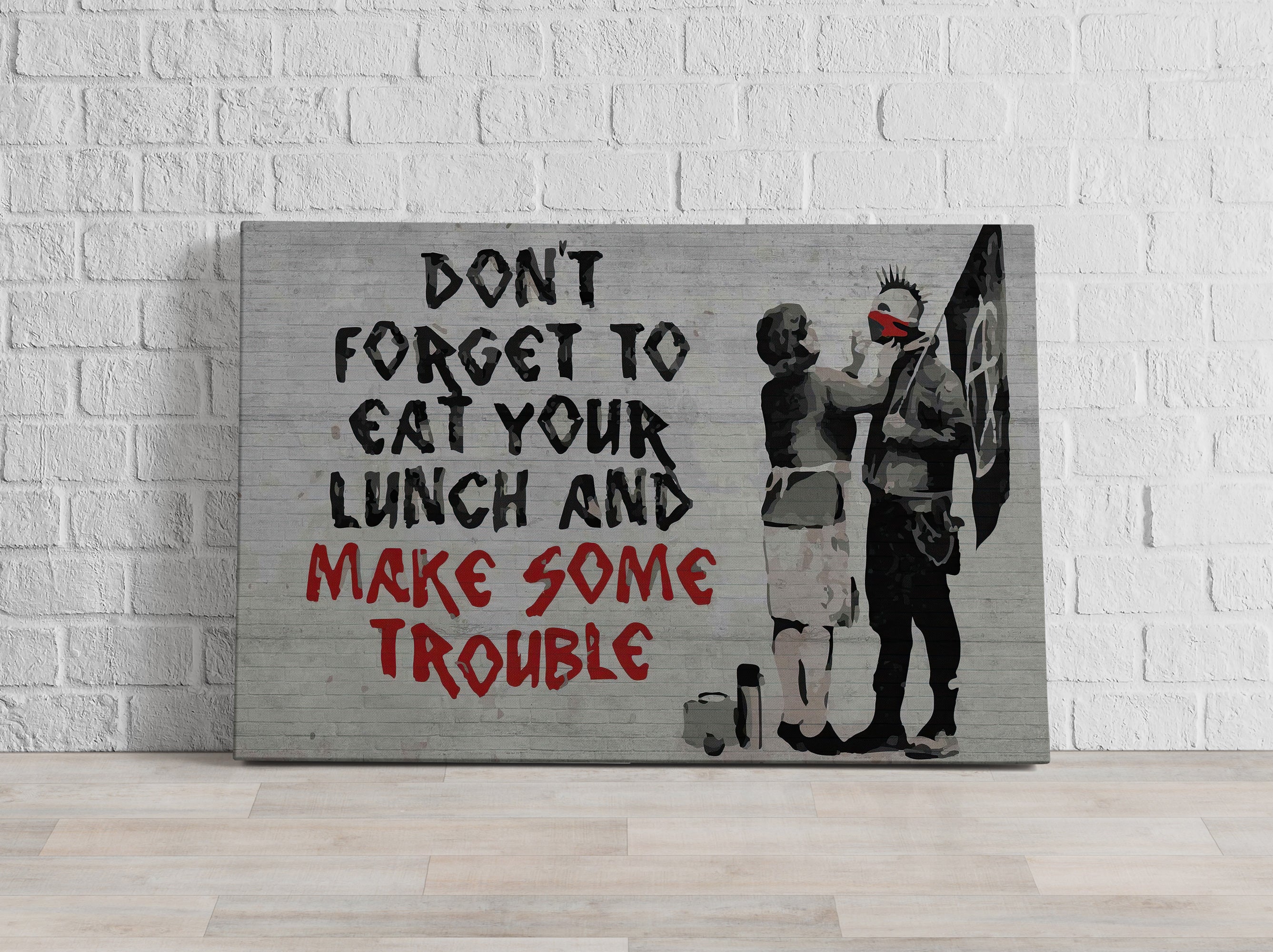 Banksy - Make some Trouble 2.0, Leinwandbild