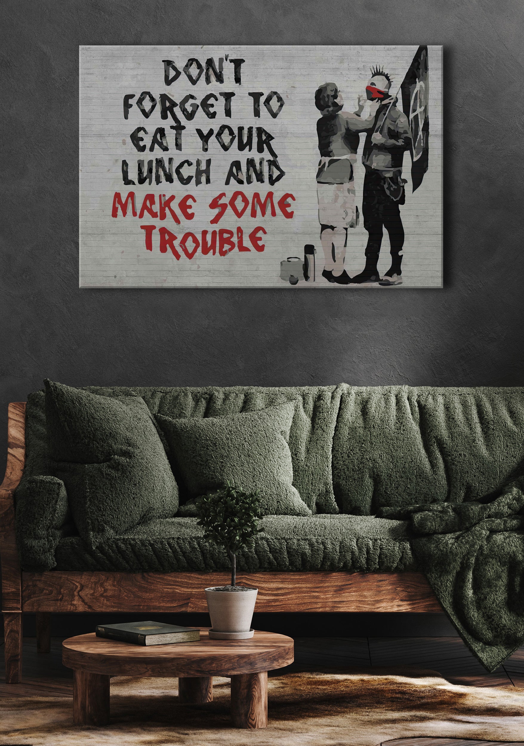 Banksy - Make some Trouble 2.0, Leinwandbild