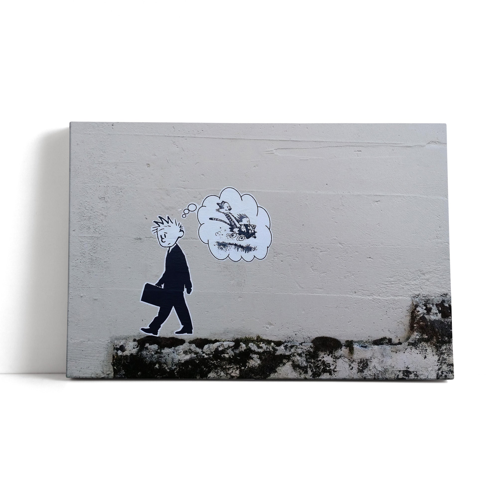 Banksy - Trauriger mann , Leinwandbild