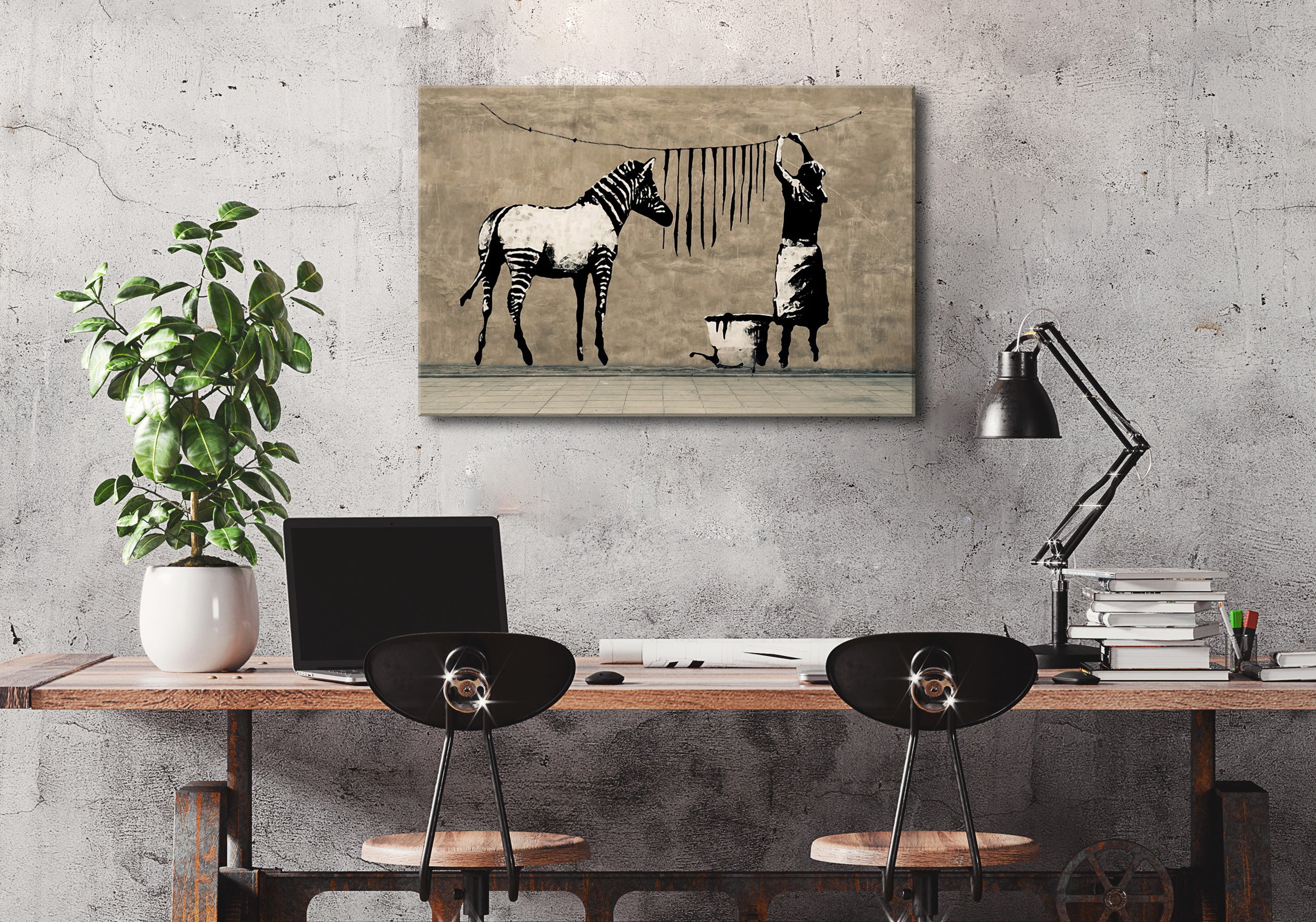 Banksy - Zebrastreifen waschen, Leinwandbild