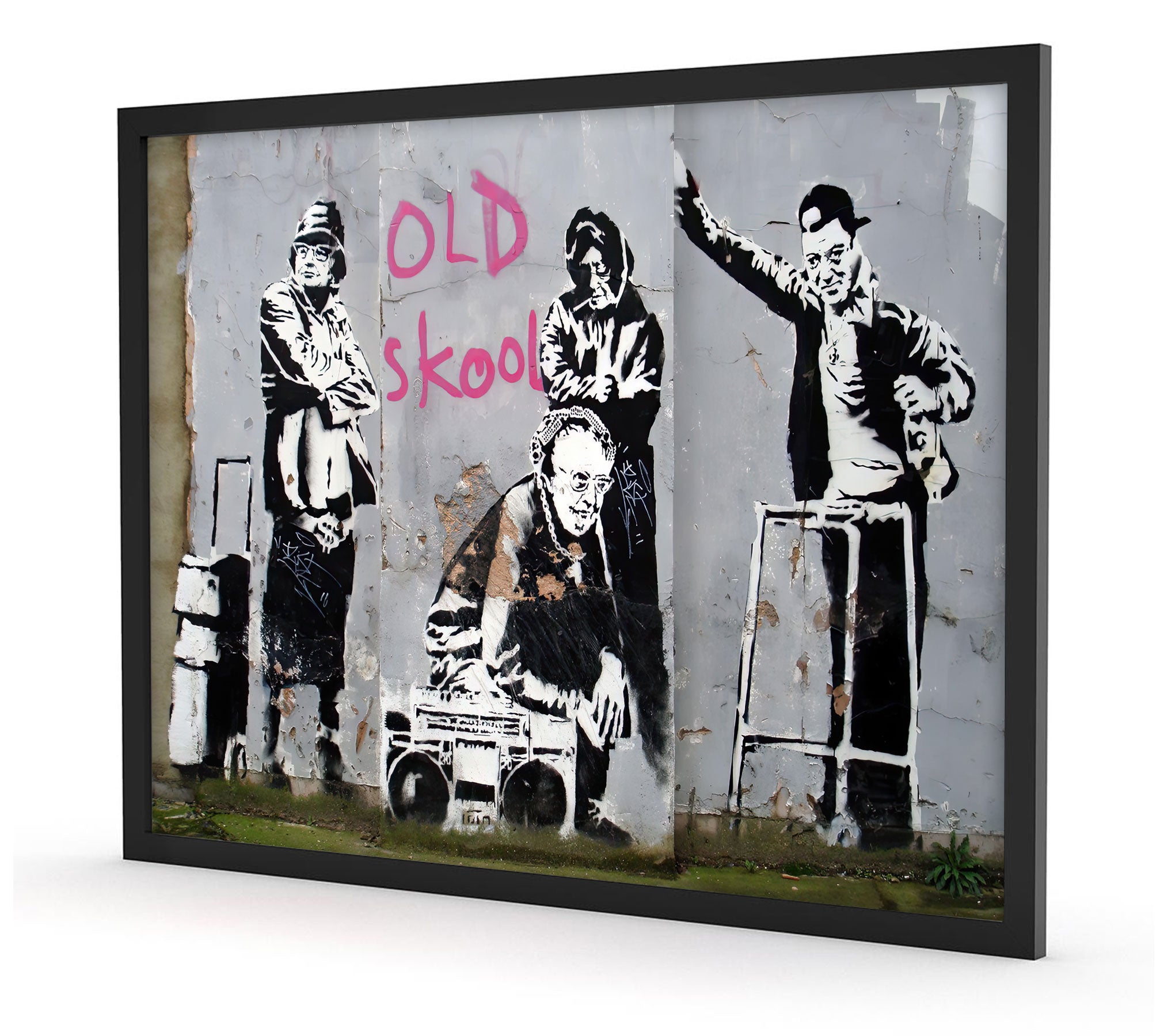 Banksy - Old Skool, Poster im Rahmen