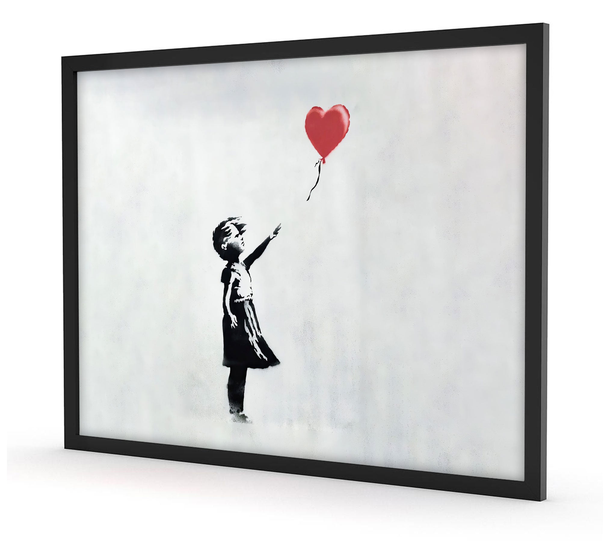 Banksy - Kind mit rotem Ballon , Poster im Rahmen