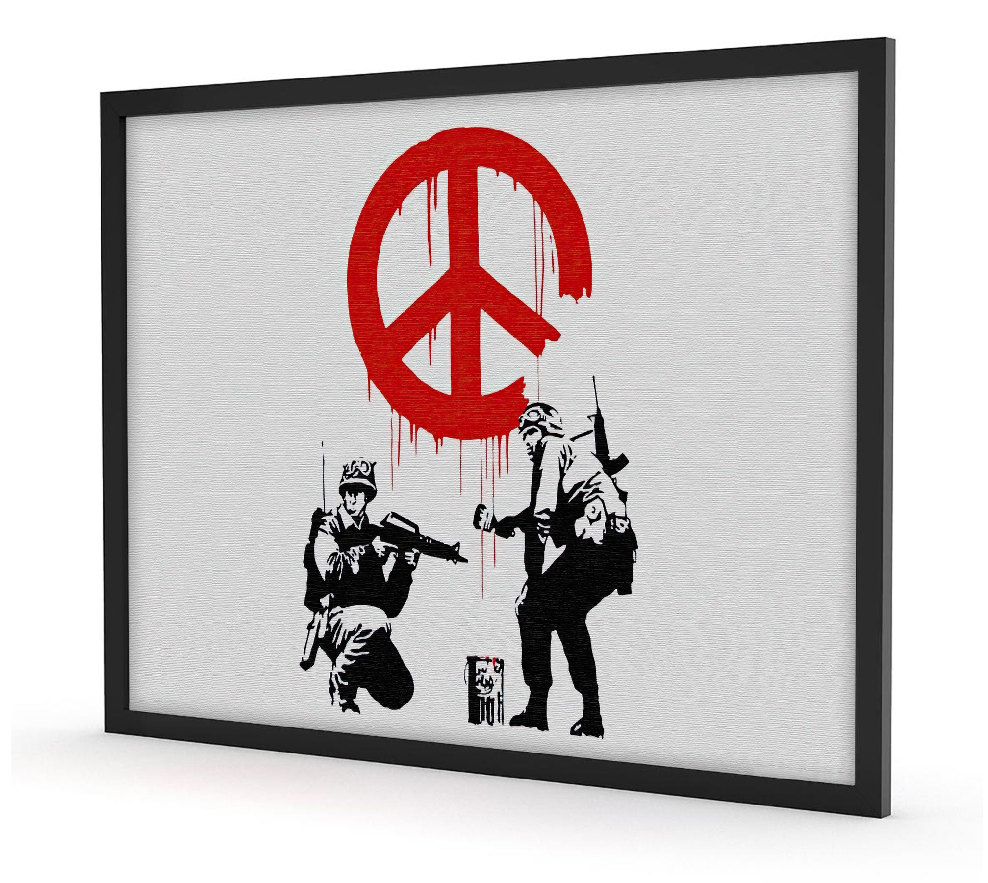 Banksy - Friedens zeichen , Poster im Rahmen