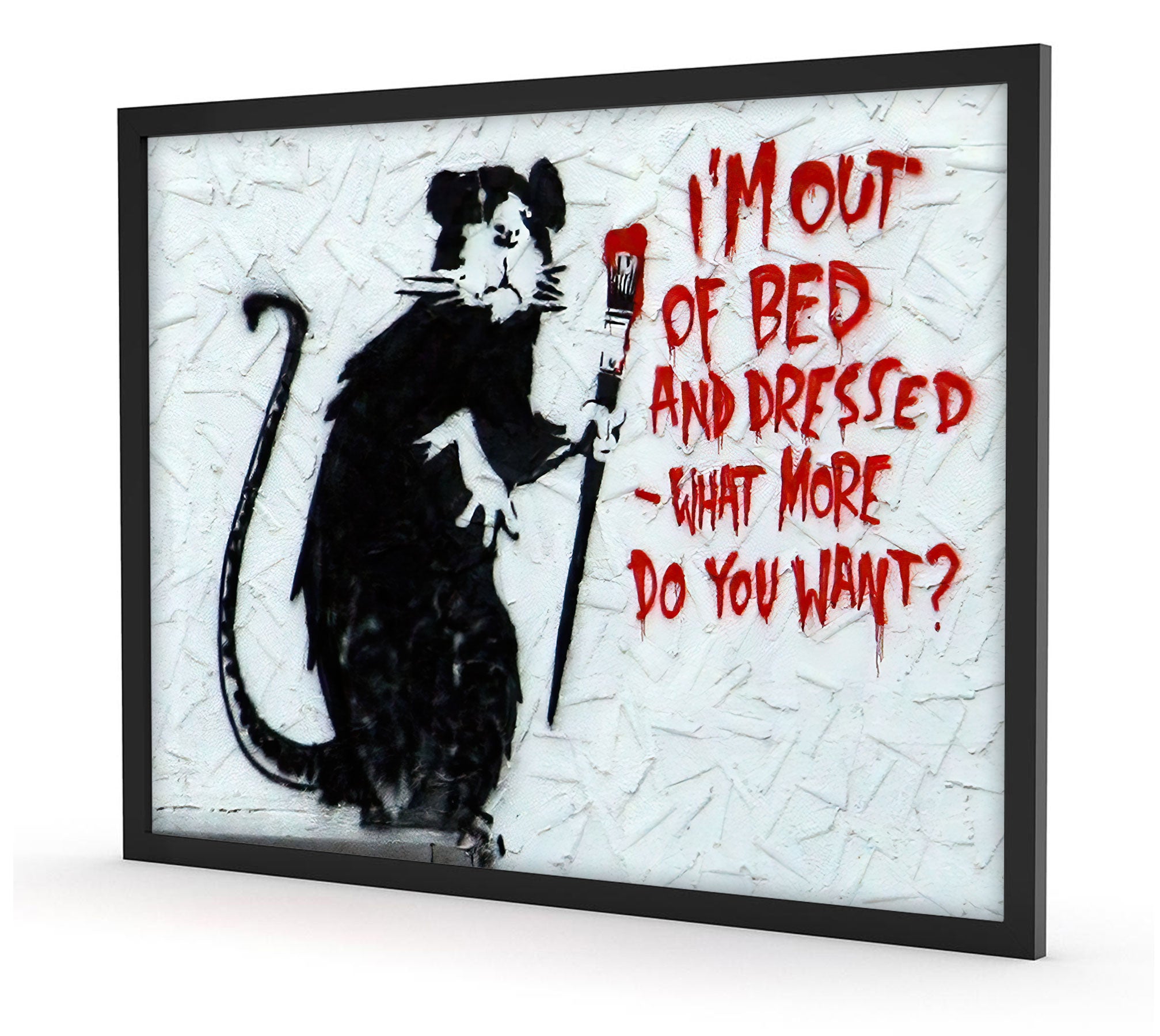 Banksy - Do you want Ratte, Poster im Rahmen