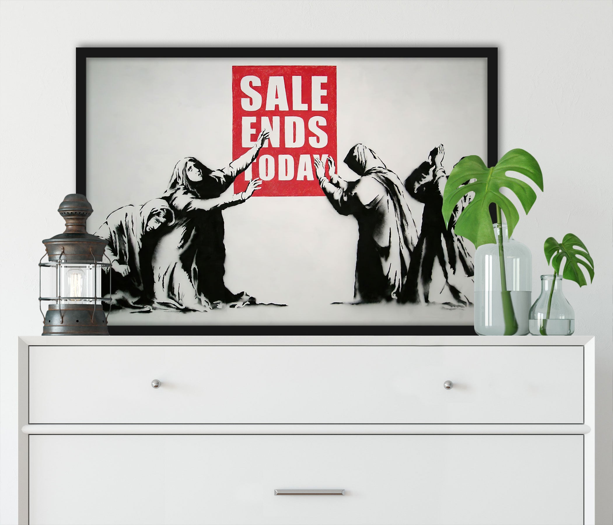 Banksy - Sale Ends Today, Poster im Rahmen