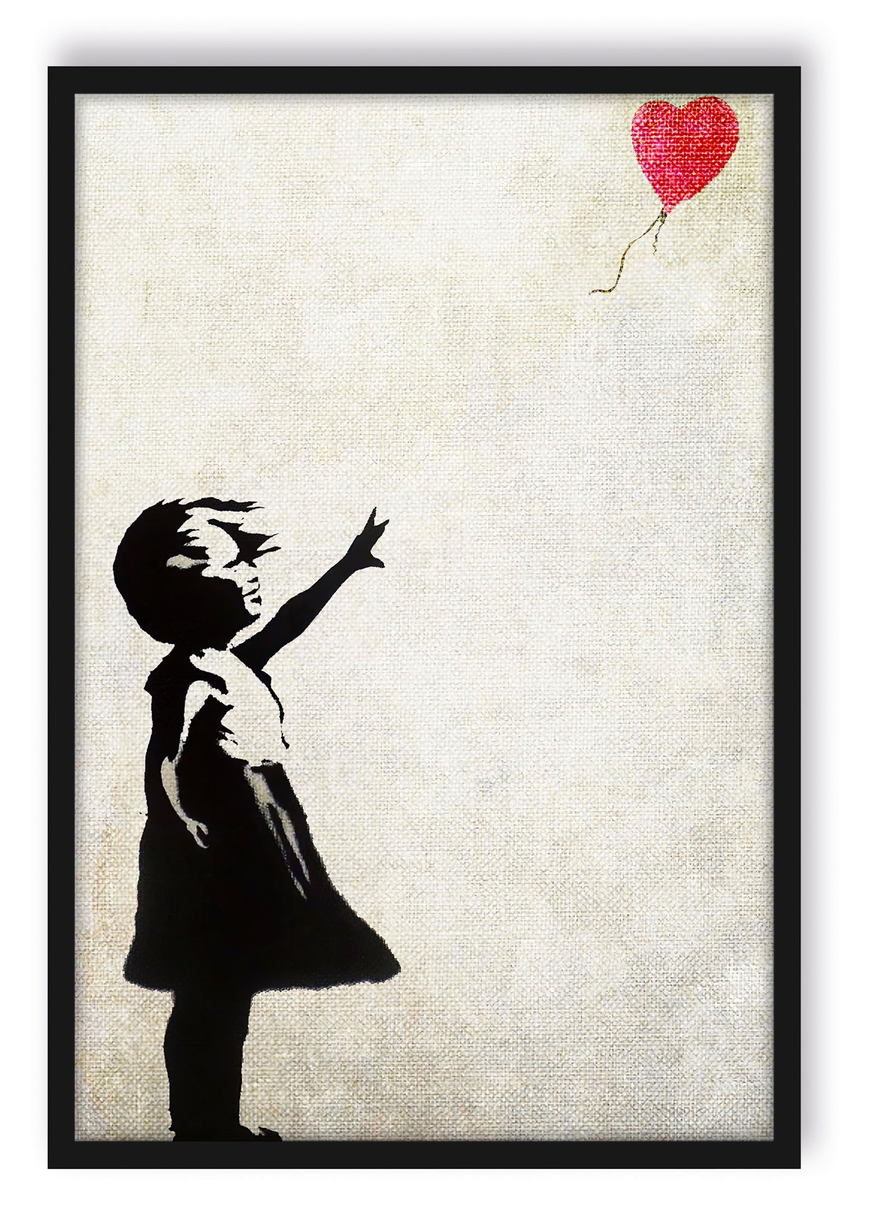 Banksy - Kind mit rotem Ballon , Poster im Rahmen