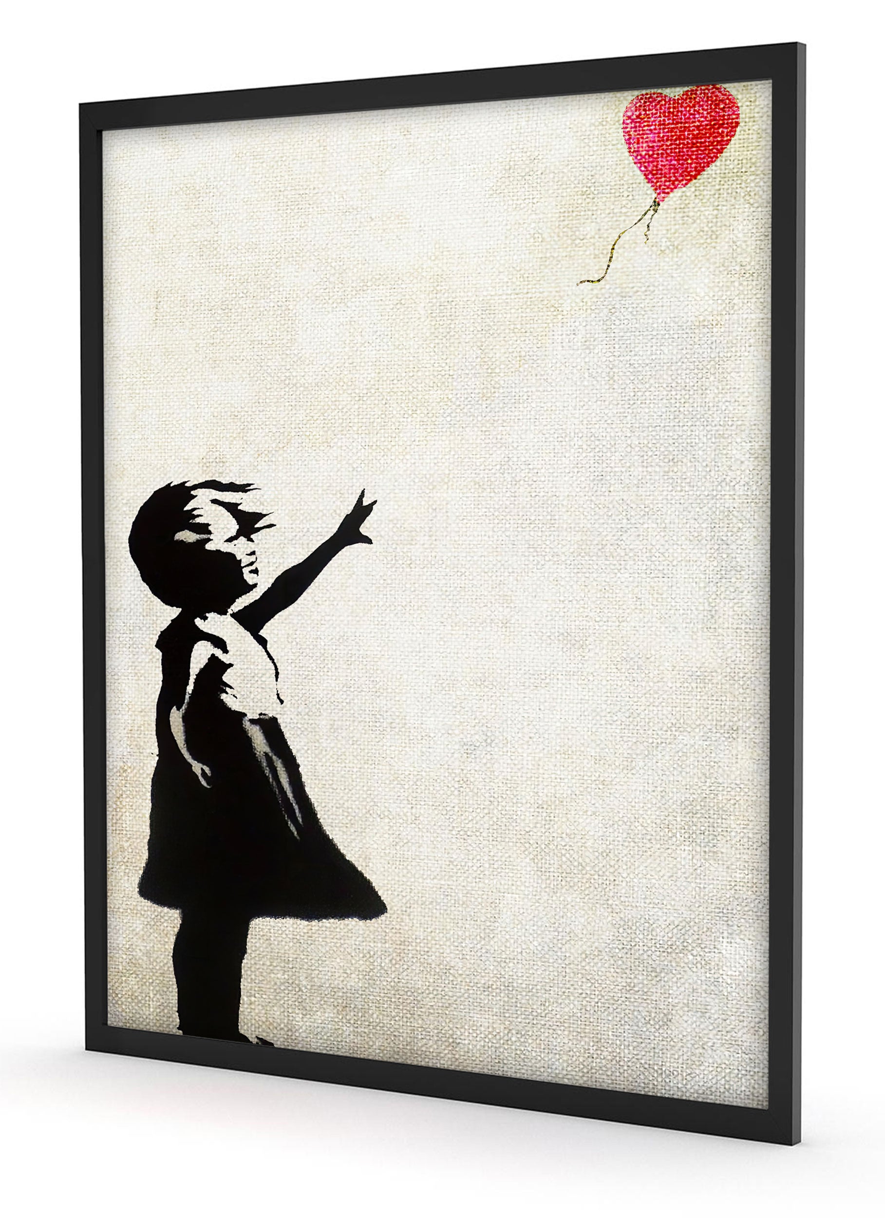 Banksy - Kind mit rotem Ballon , Poster im Rahmen