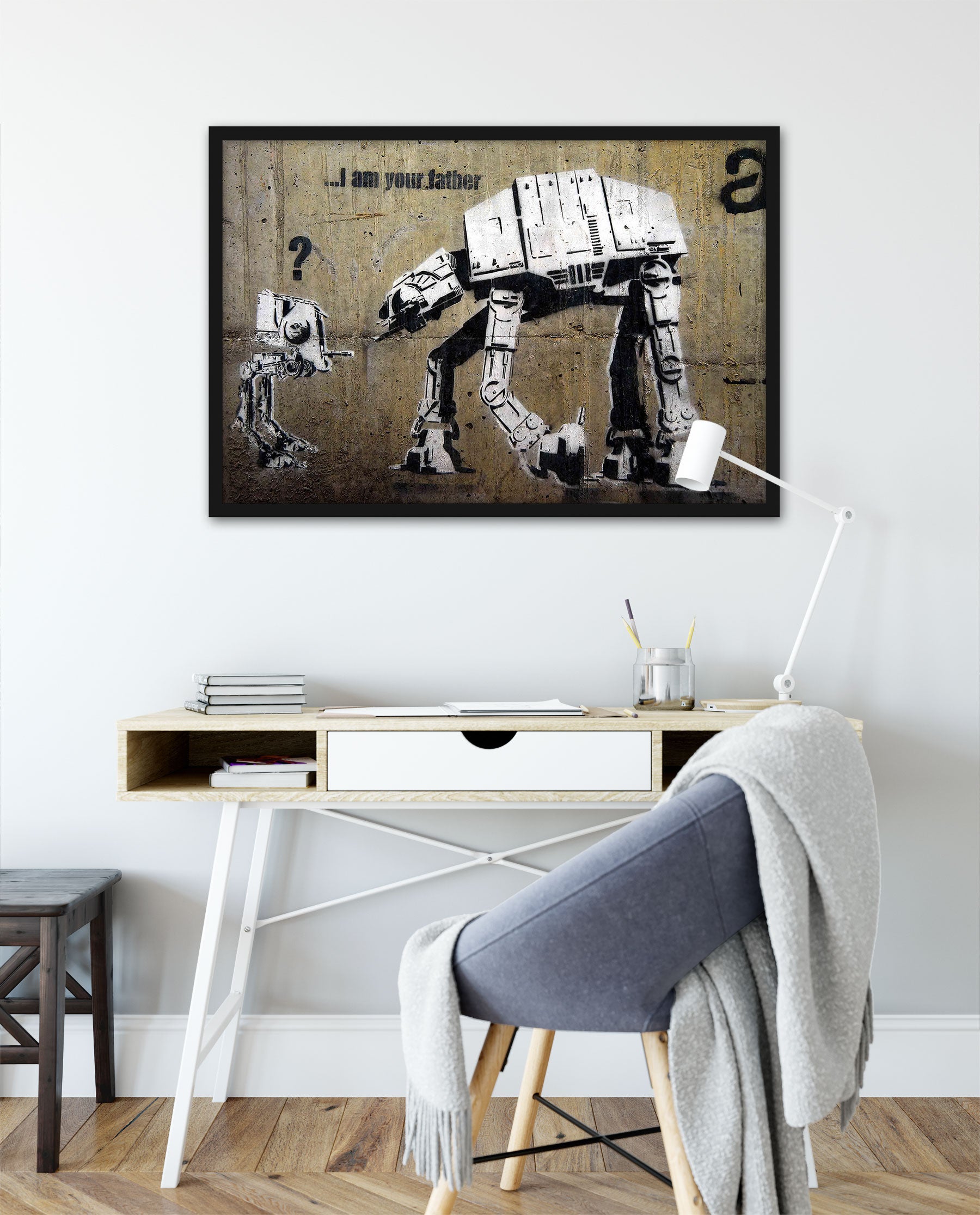 Banksy - I am your Father ?, Poster im Rahmen