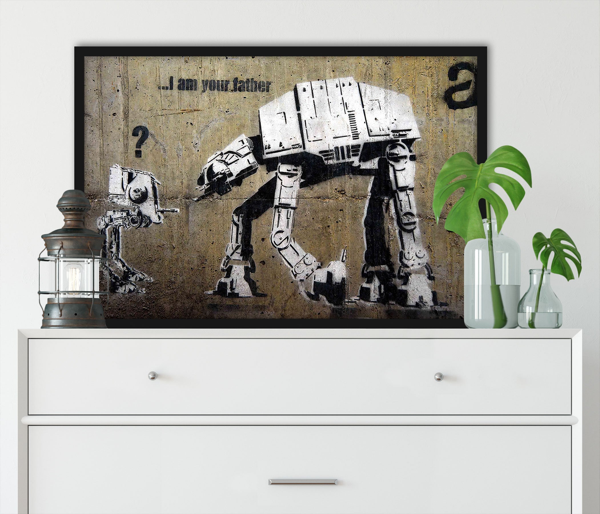 Banksy - I am your Father ?, Poster im Rahmen