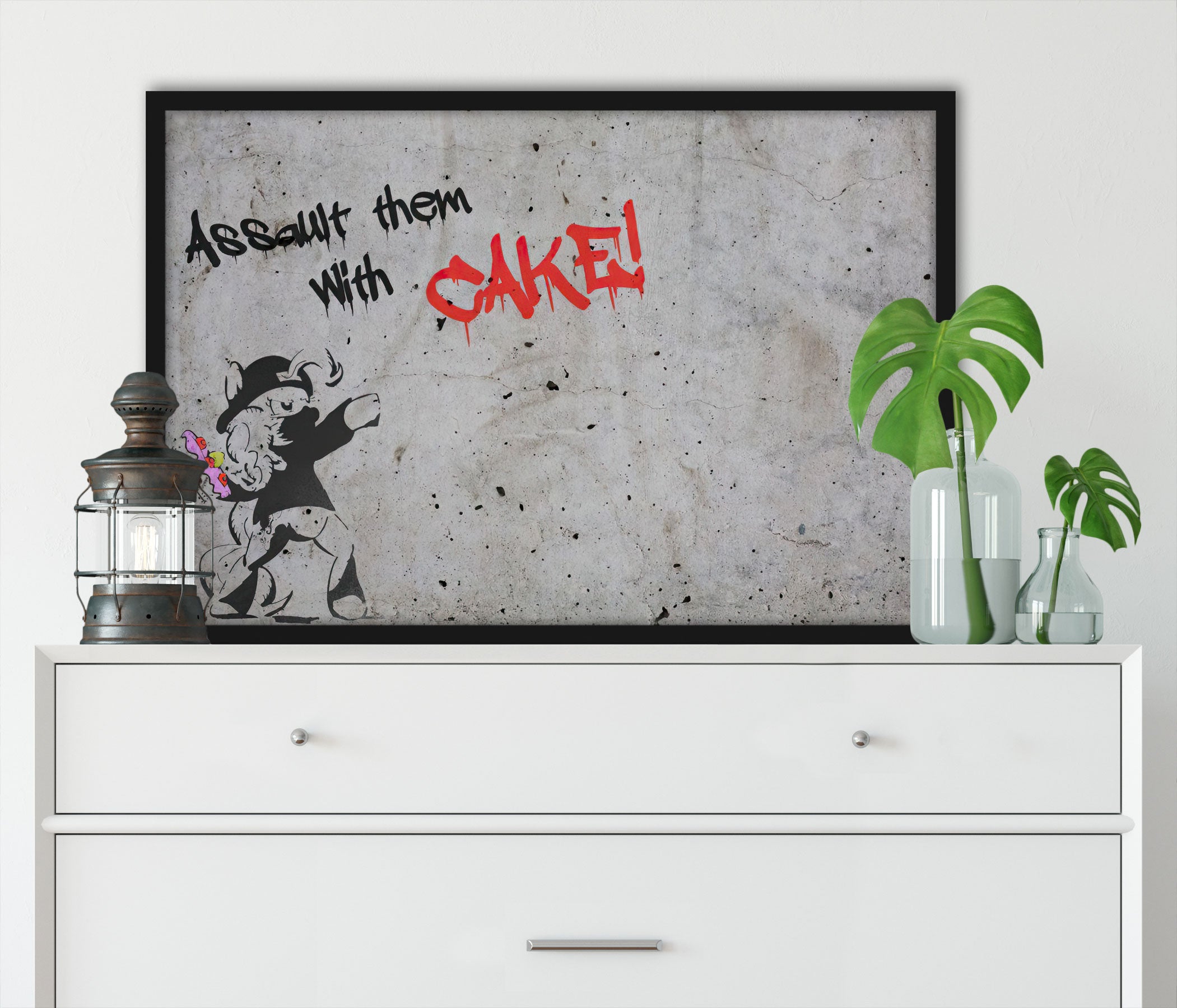 Banksy - Cake , Poster im Rahmen