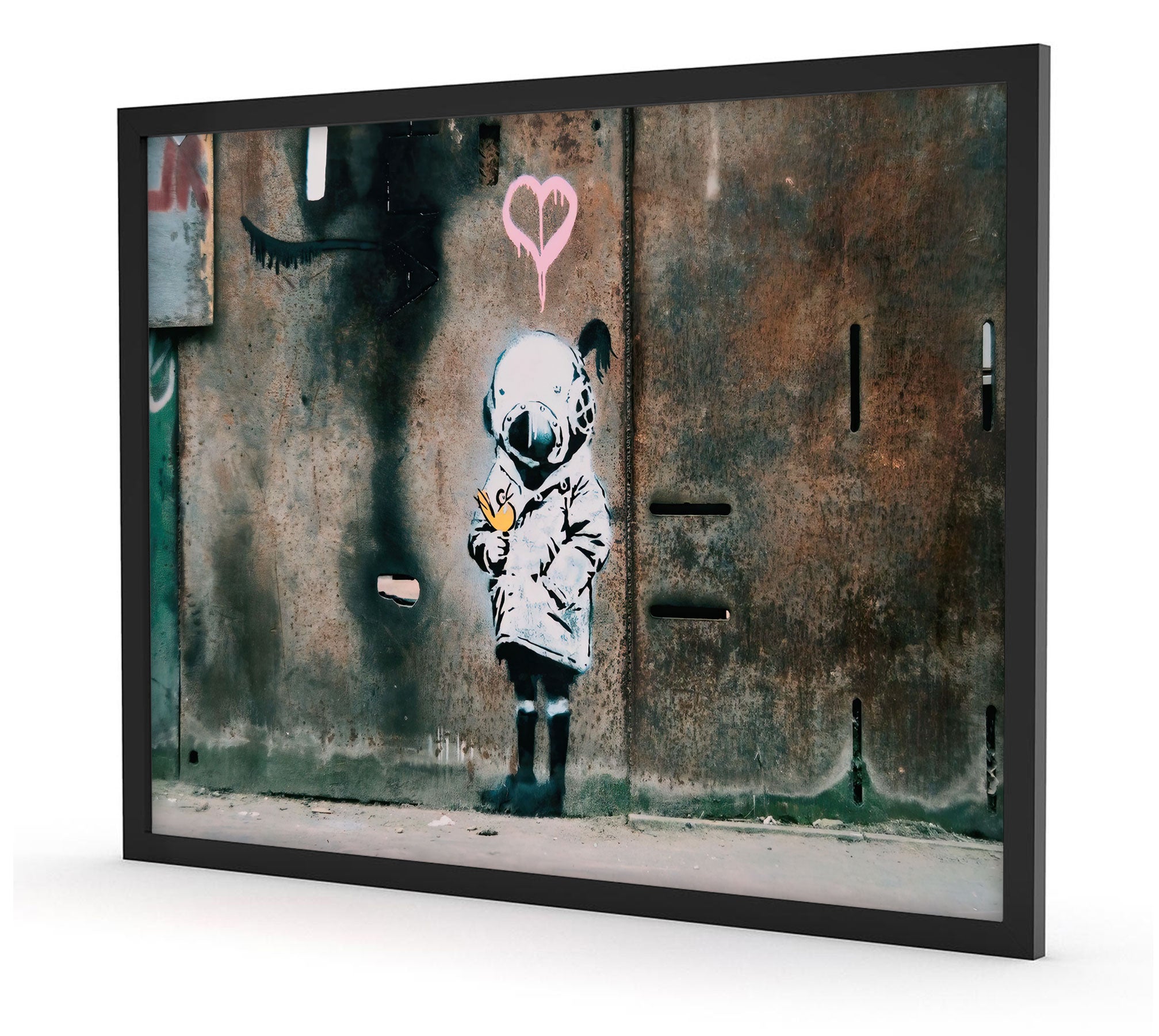 Banksy - Kind mit Anzug , Poster im Rahmen