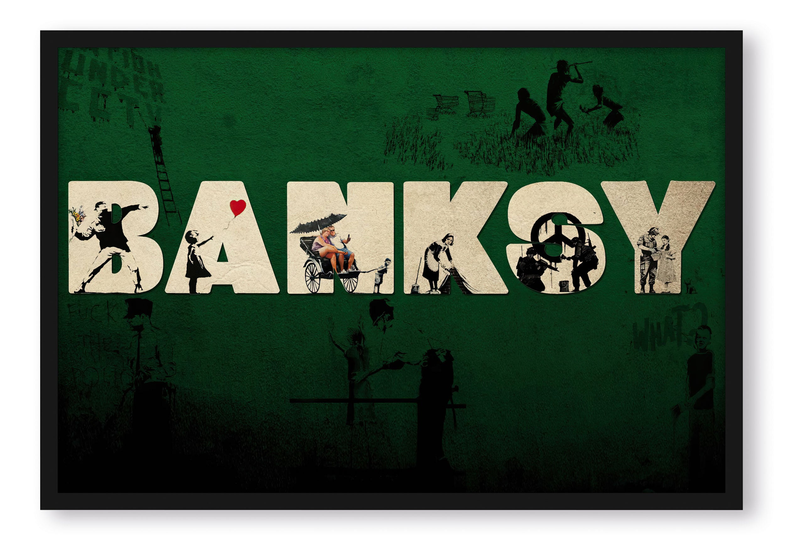 Banksy - Banksy, Poster im Rahmen